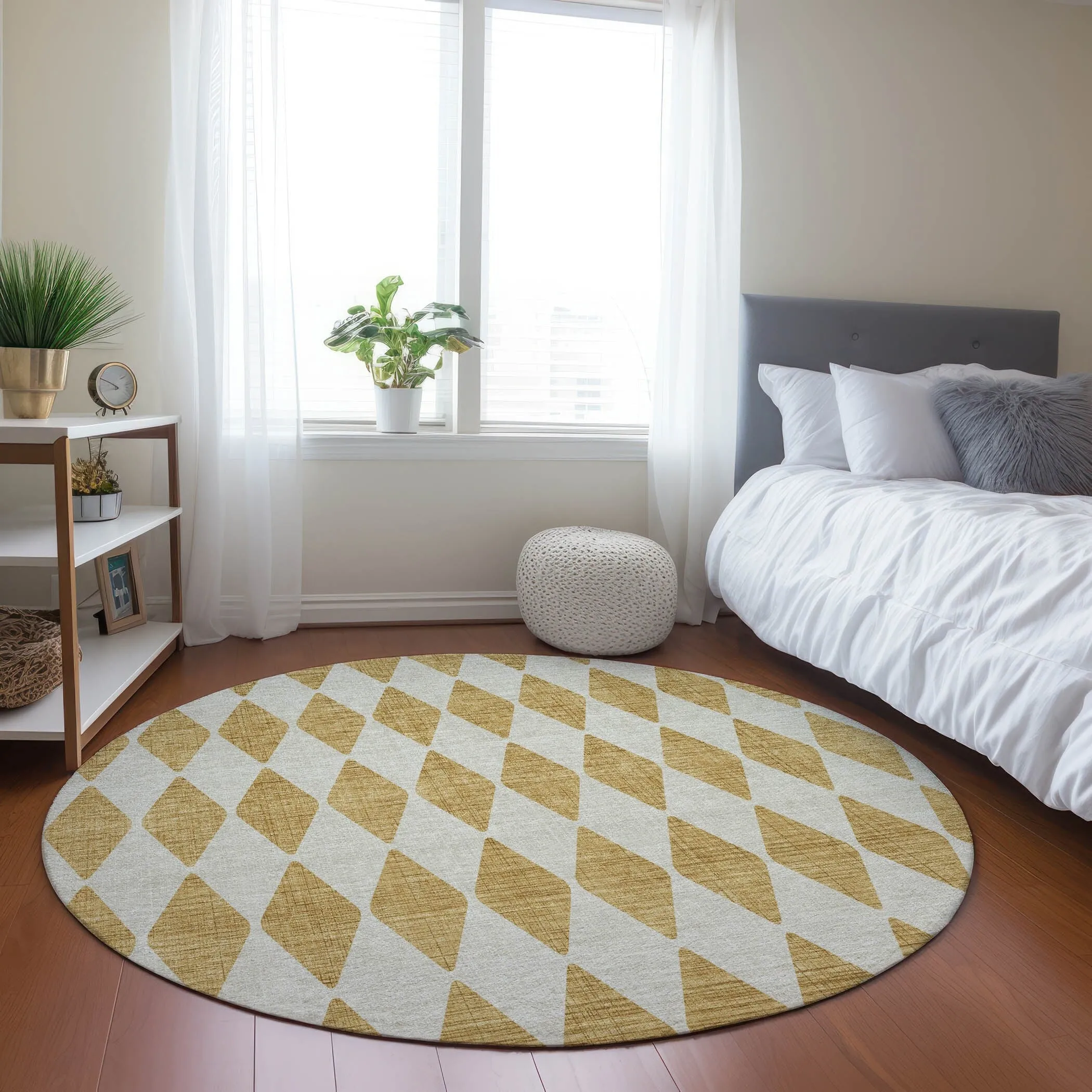 Machine Washable Indoor/ Outdoor Chantille Argyle Rug