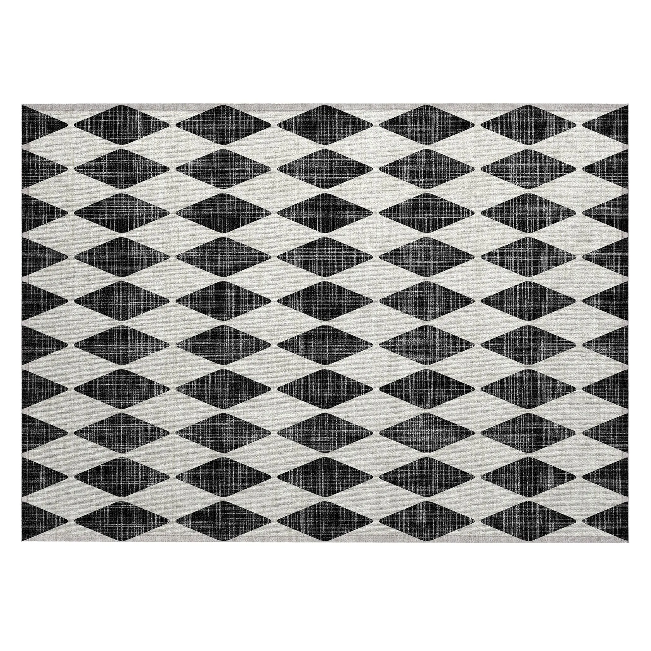 Machine Washable Indoor/ Outdoor Chantille Argyle Rug