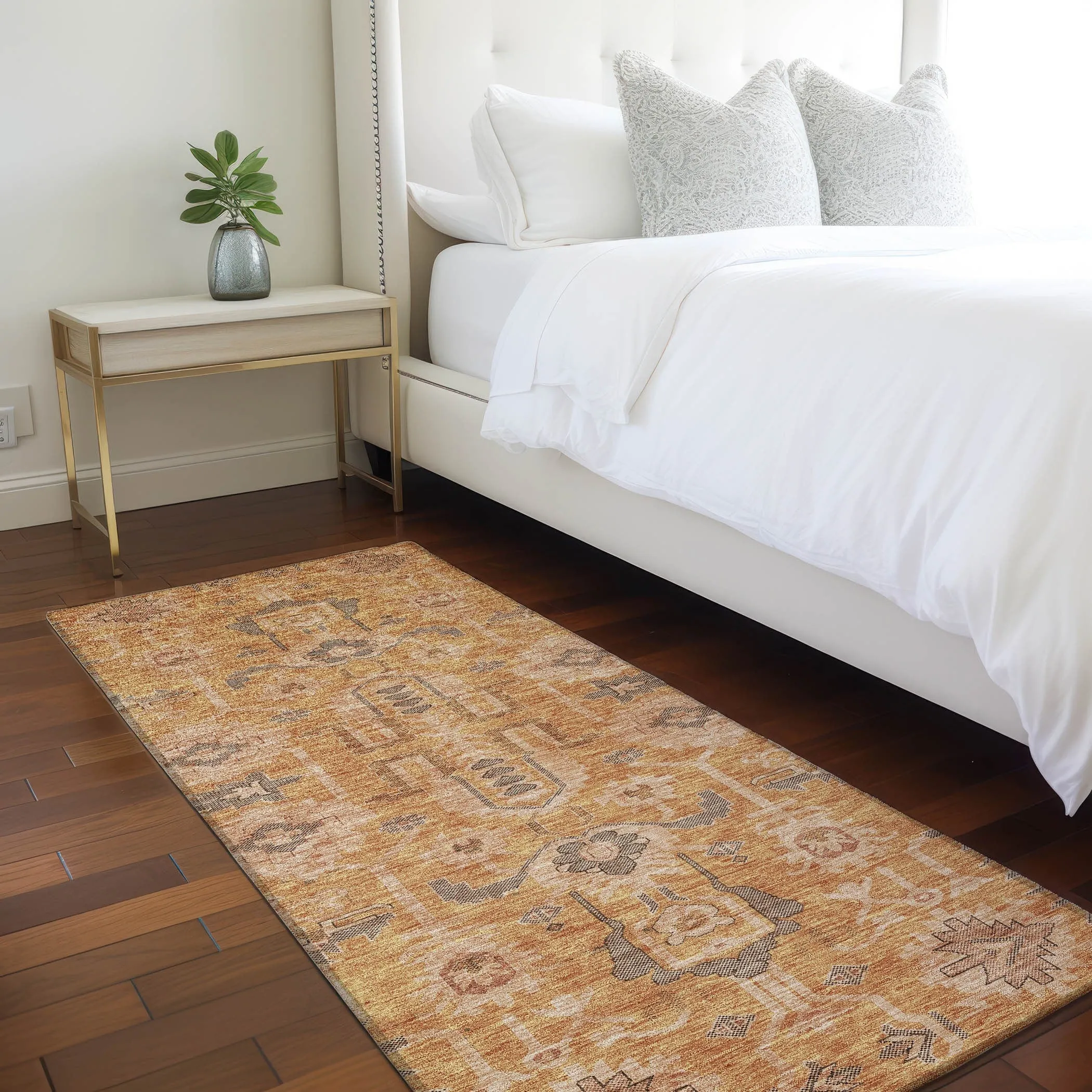 Machine Washable Indoor/ Outdoor Chantille Boho Traditional Rug