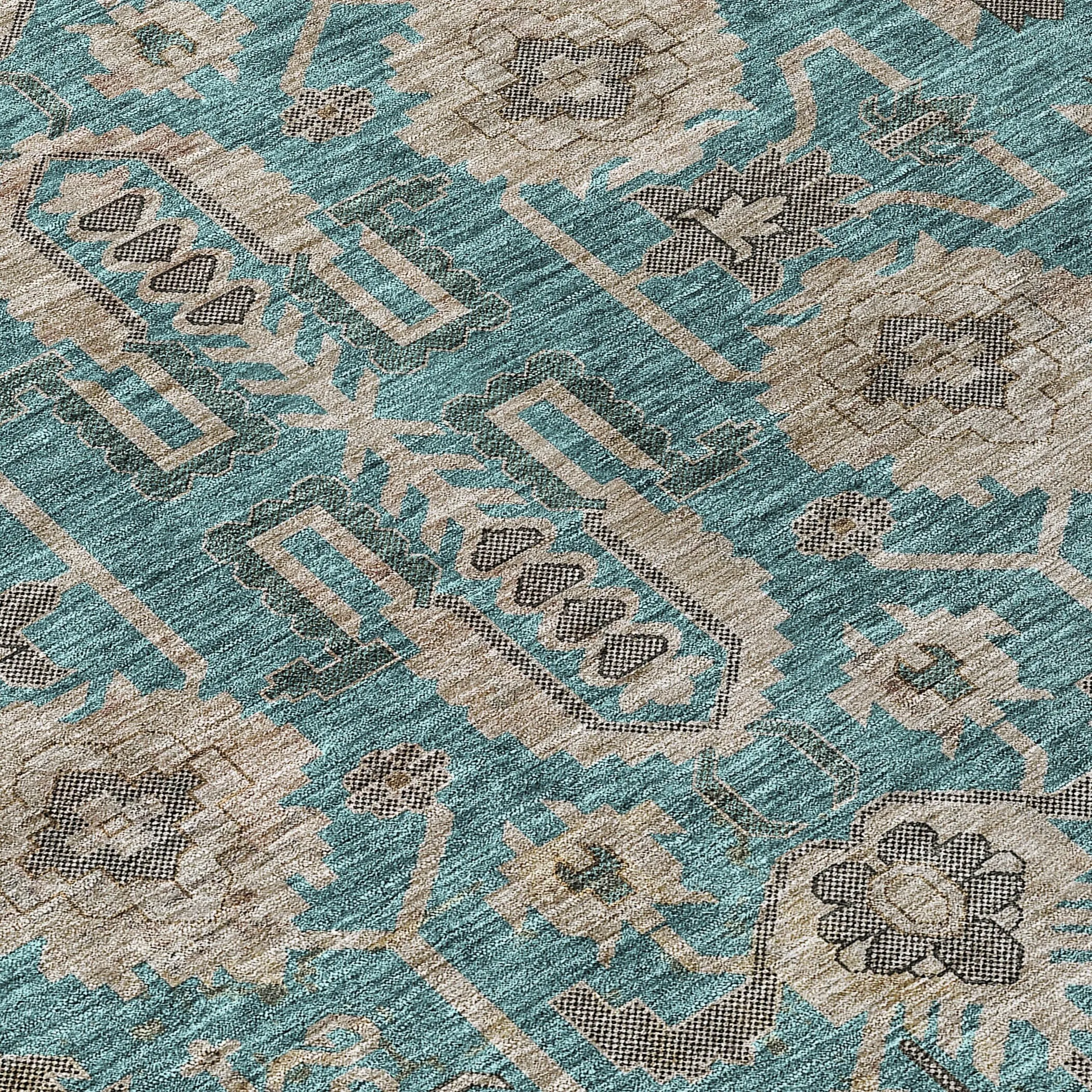 Machine Washable Indoor/ Outdoor Chantille Boho Traditional Rug