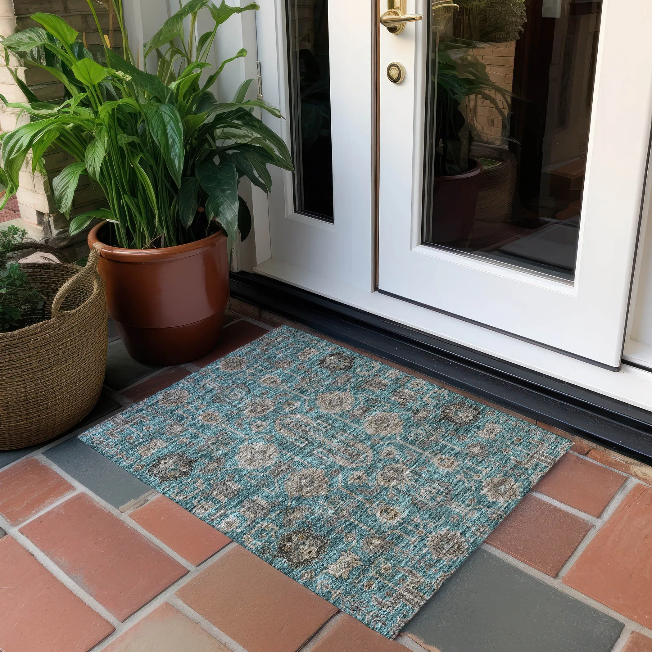 Machine Washable Indoor/ Outdoor Chantille Boho Traditional Rug