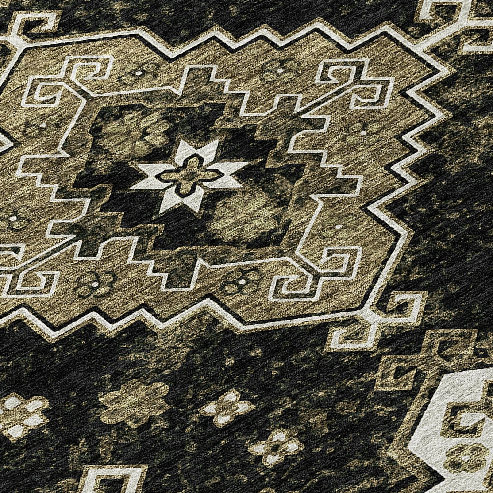 Machine Washable Indoor/ Outdoor Chantille Boho Tribal Rug