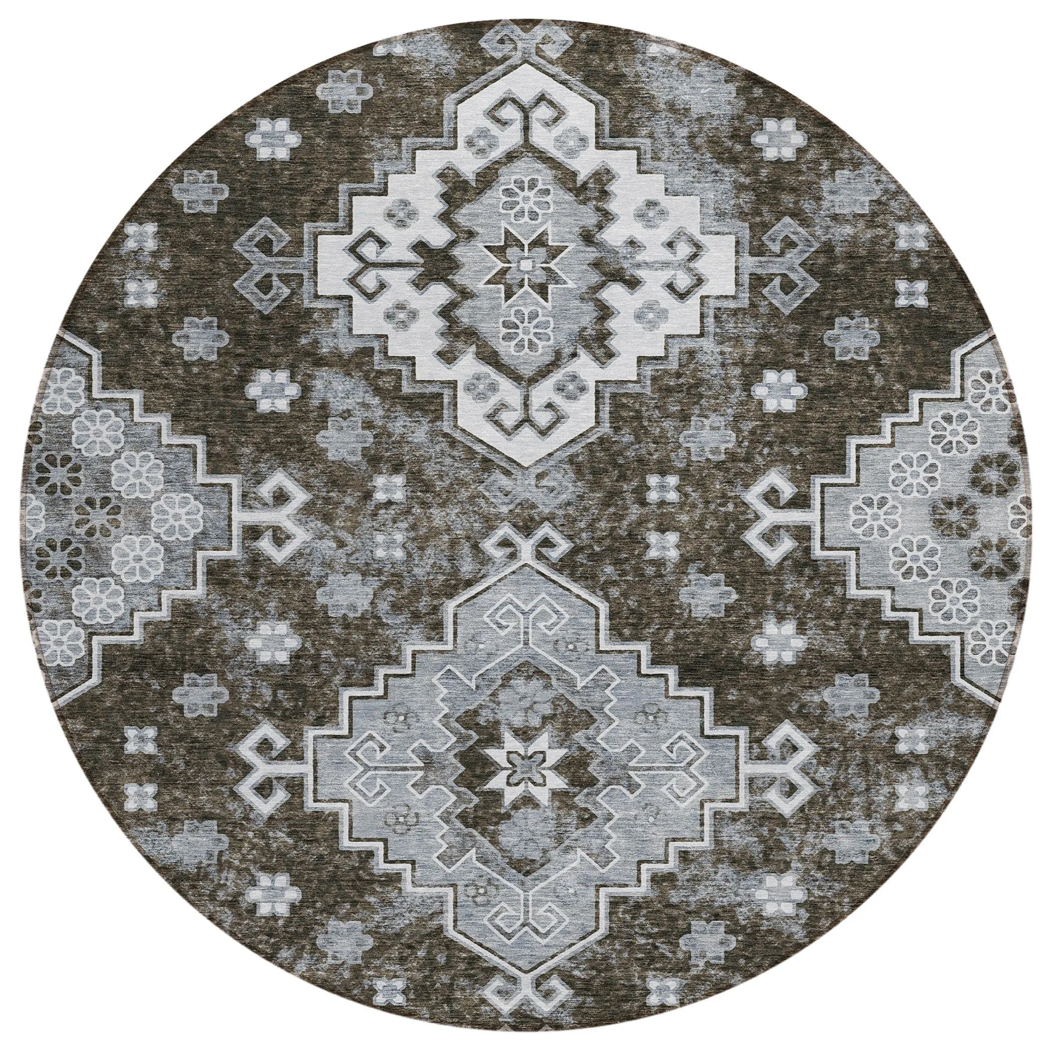 Machine Washable Indoor/ Outdoor Chantille Boho Tribal Rug