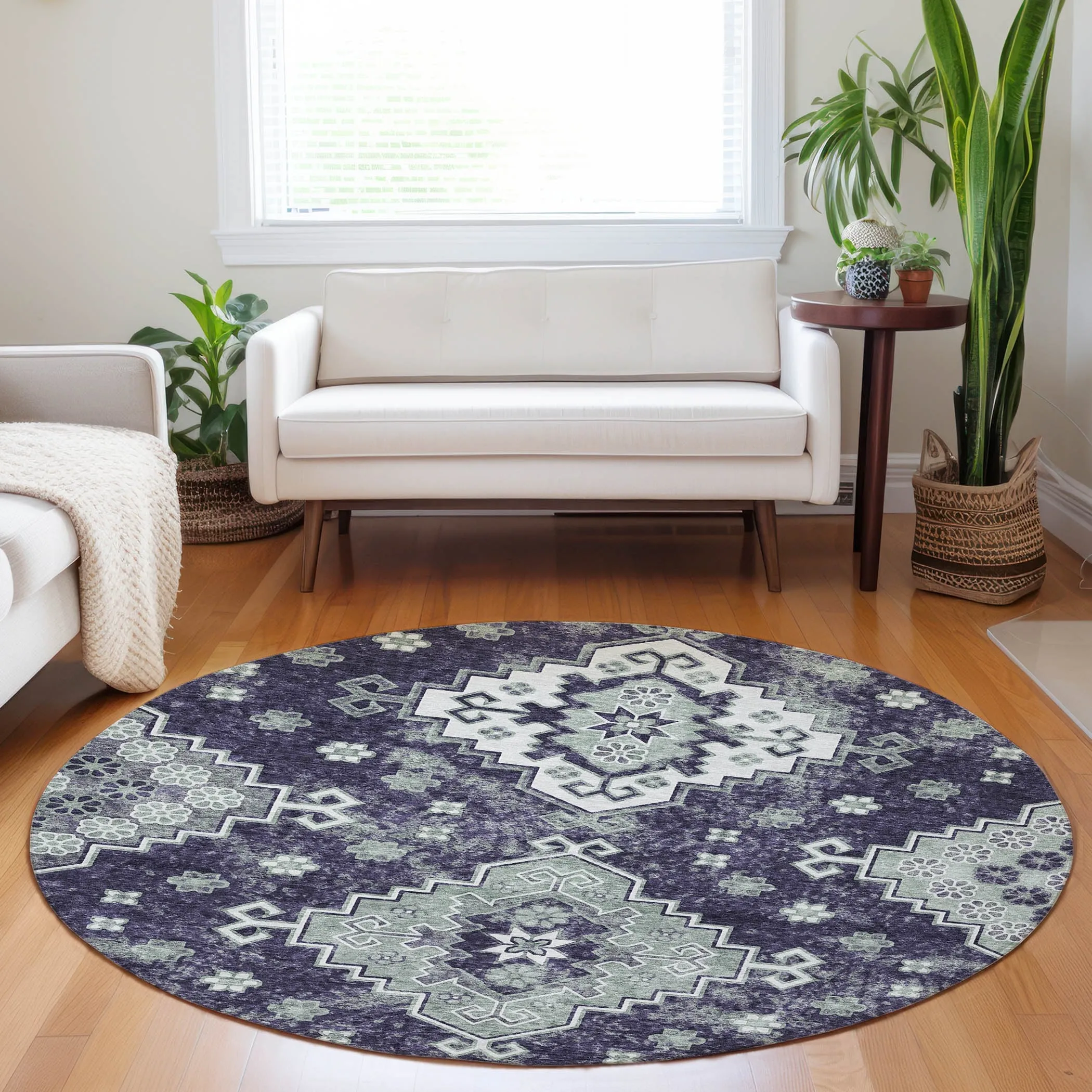 Machine Washable Indoor/ Outdoor Chantille Boho Tribal Rug
