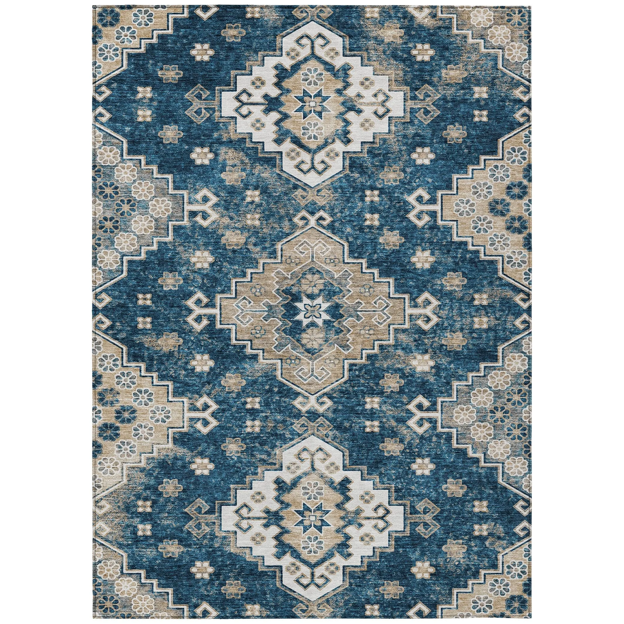 Machine Washable Indoor/ Outdoor Chantille Boho Tribal Rug
