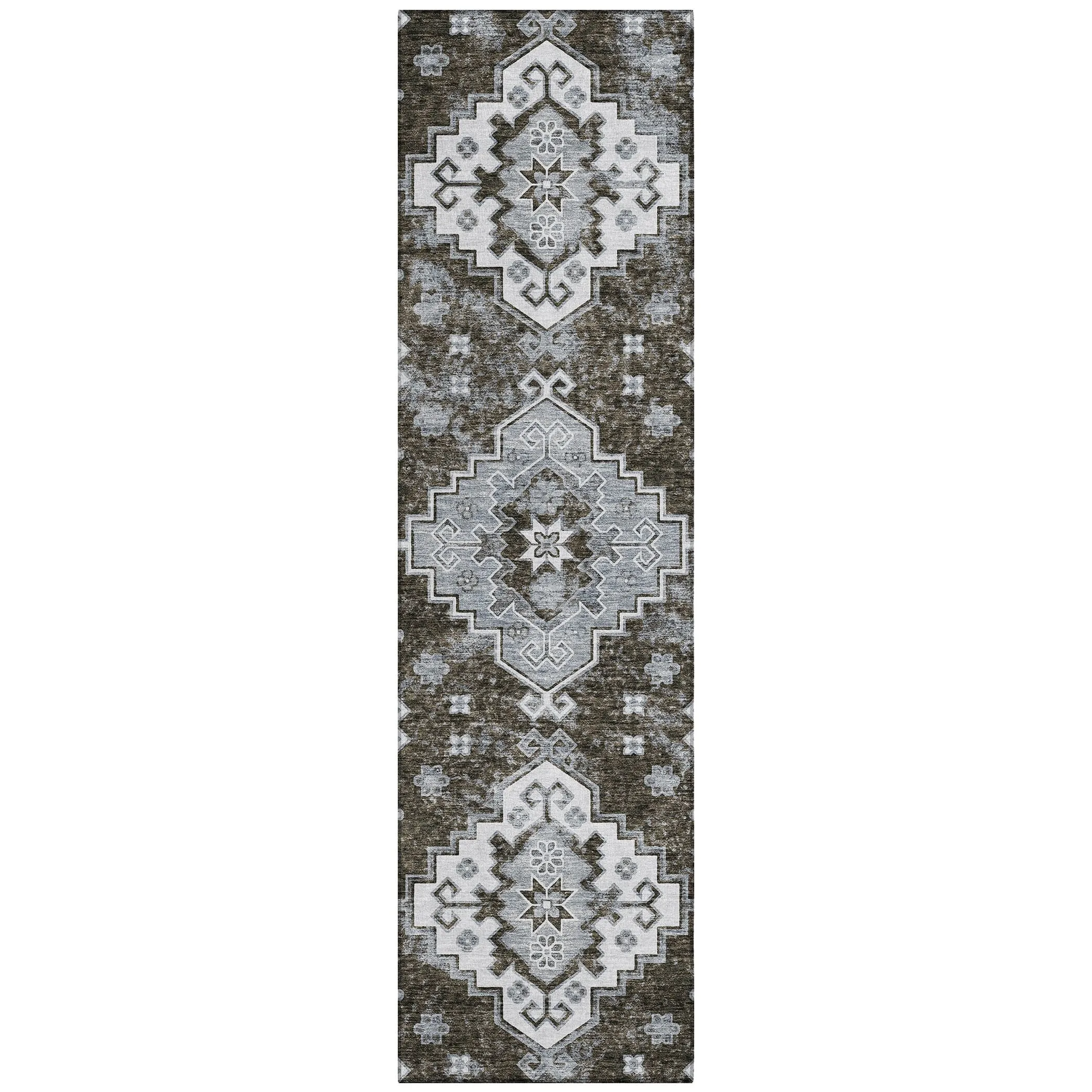 Machine Washable Indoor/ Outdoor Chantille Boho Tribal Rug