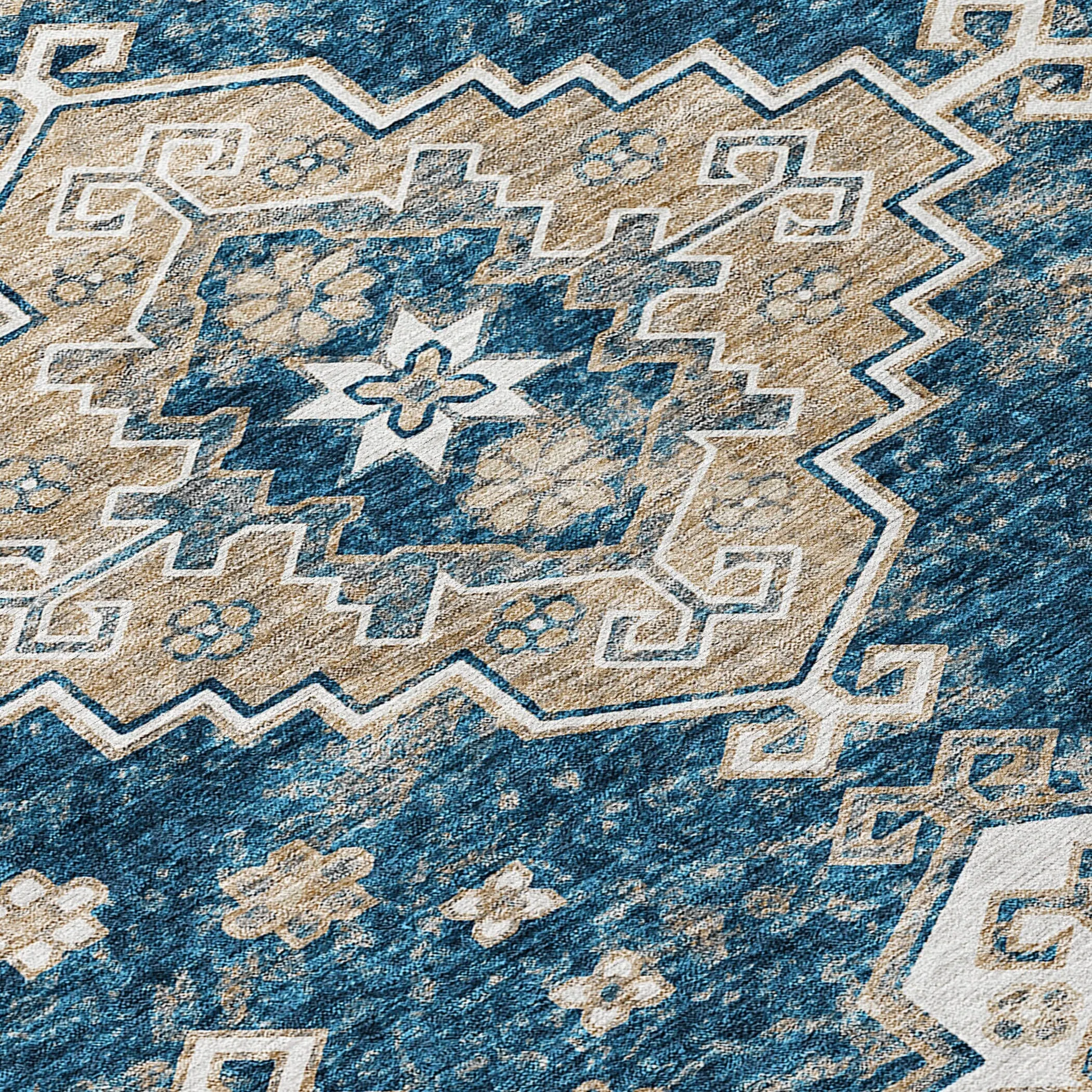 Machine Washable Indoor/ Outdoor Chantille Boho Tribal Rug