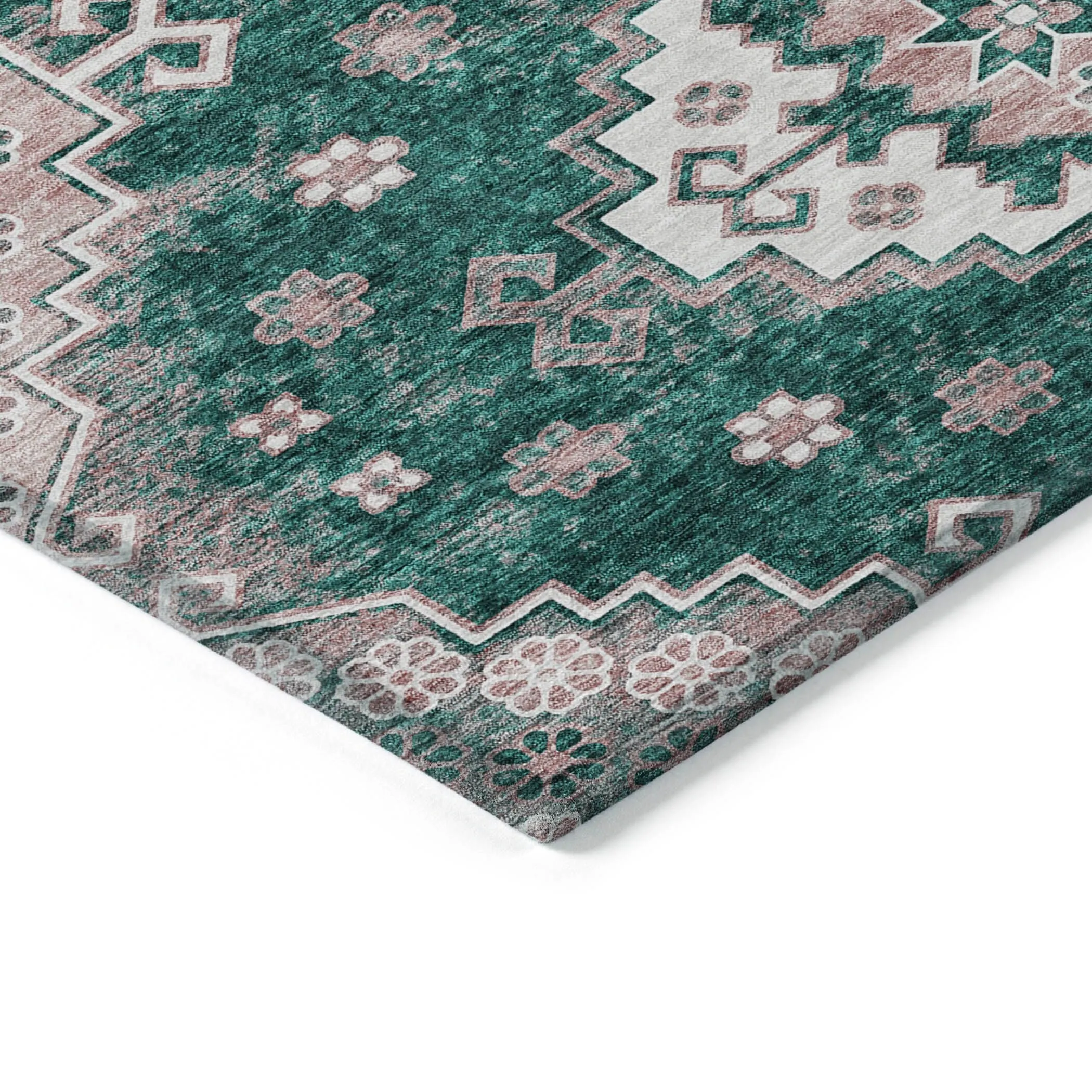 Machine Washable Indoor/ Outdoor Chantille Boho Tribal Rug