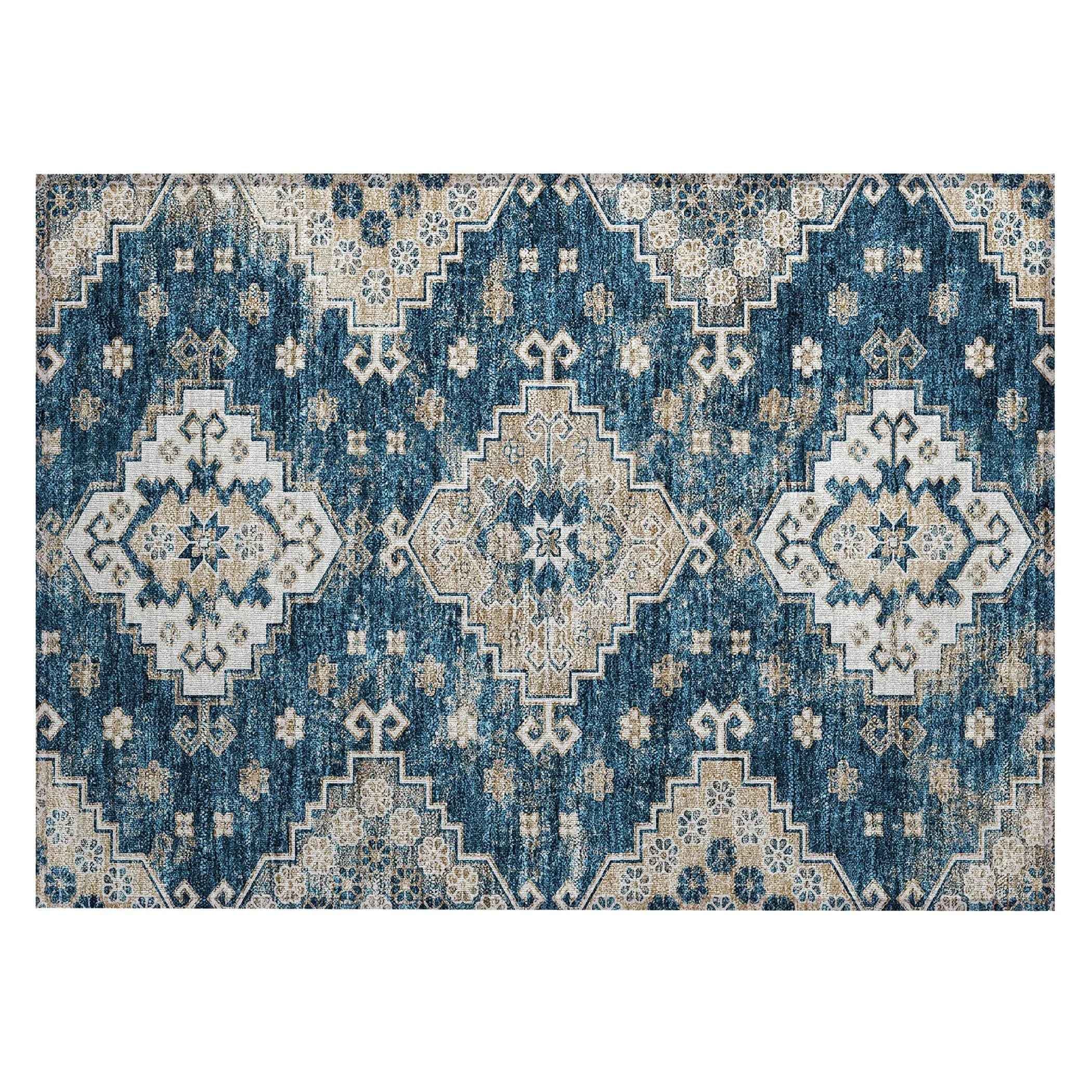 Machine Washable Indoor/ Outdoor Chantille Boho Tribal Rug