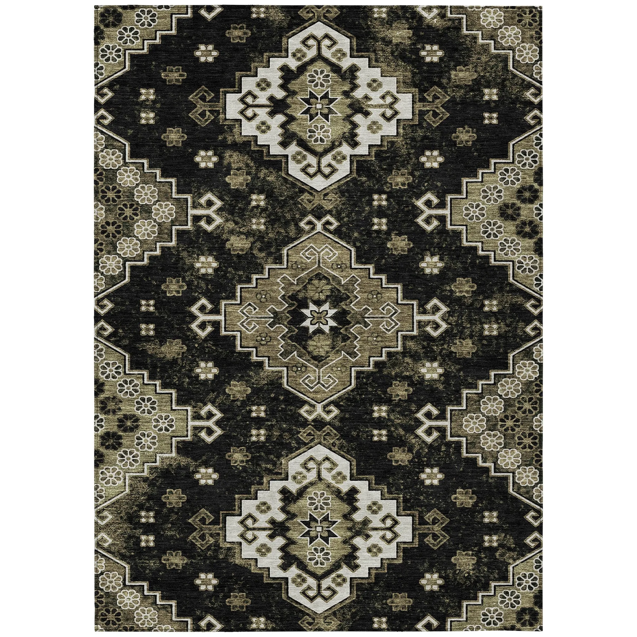 Machine Washable Indoor/ Outdoor Chantille Boho Tribal Rug