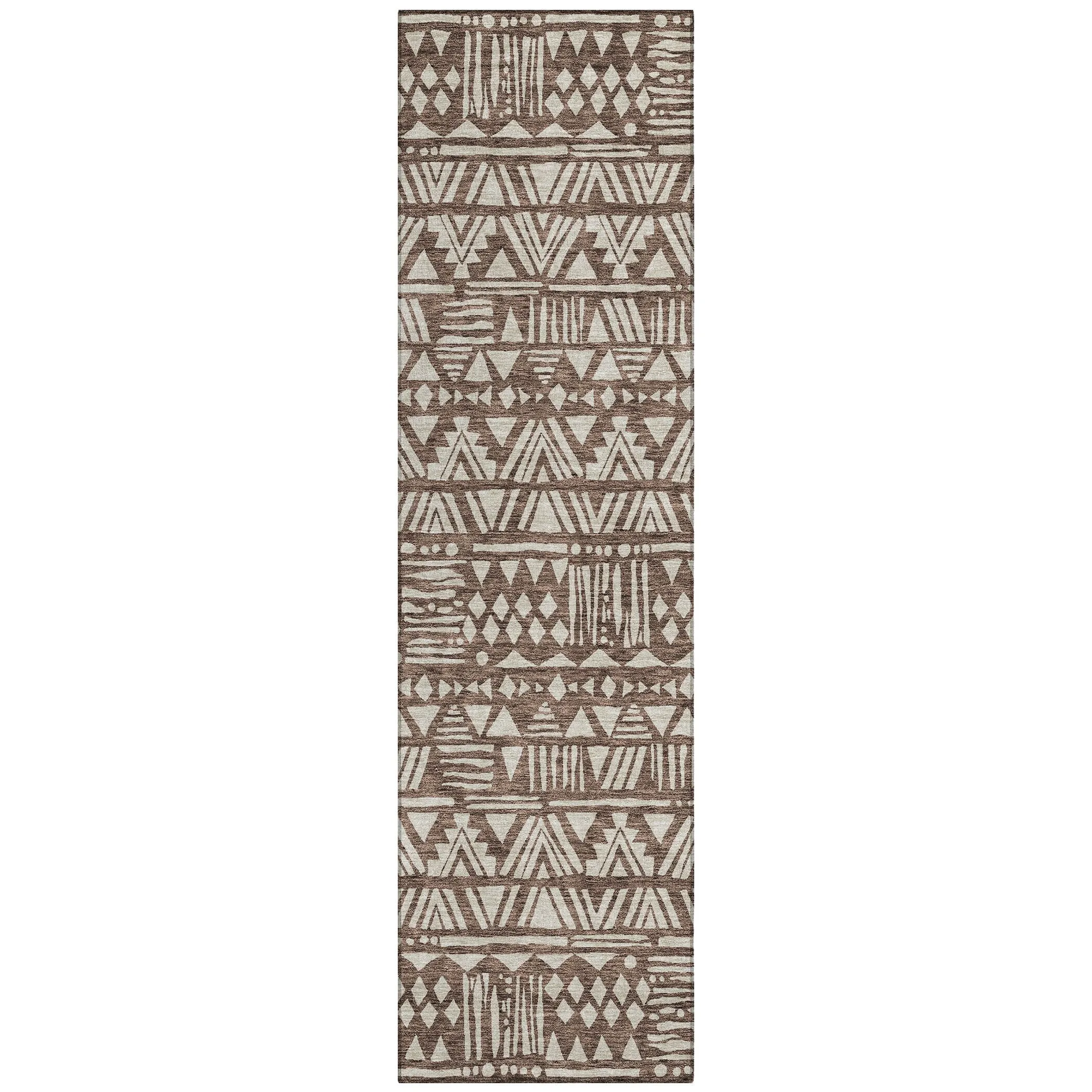 Machine Washable Indoor/ Outdoor Chantille Boho Tribal Rug