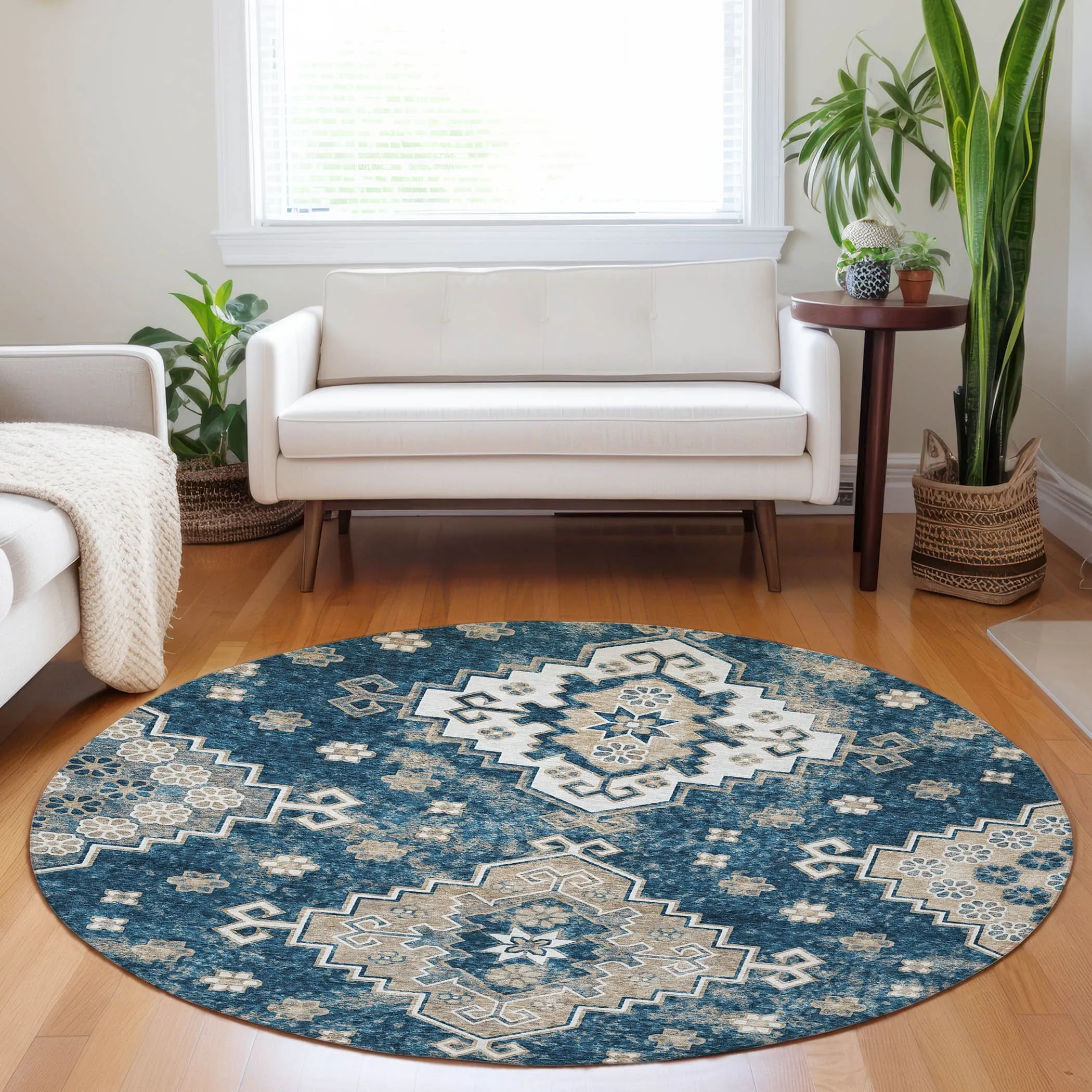 Machine Washable Indoor/ Outdoor Chantille Boho Tribal Rug