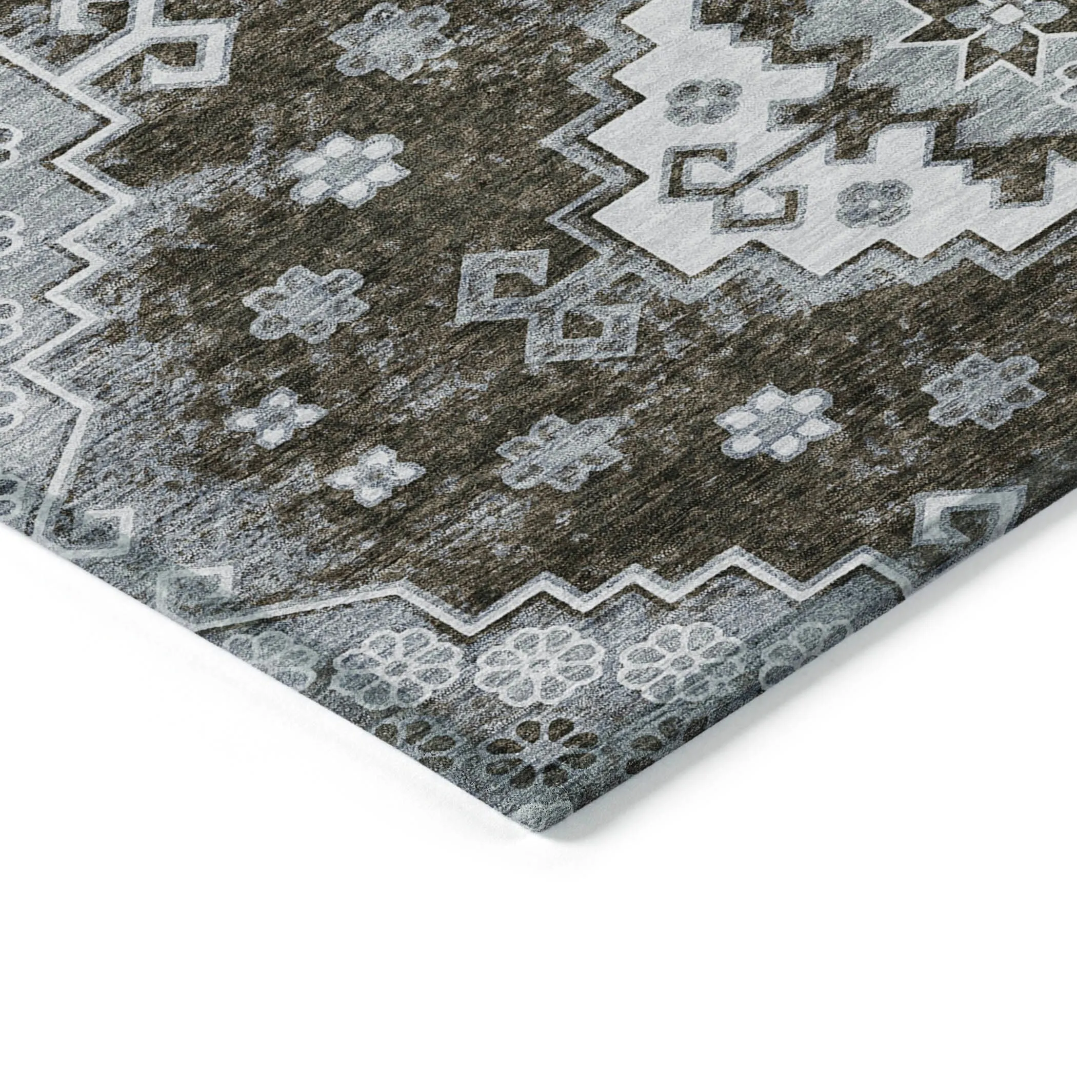 Machine Washable Indoor/ Outdoor Chantille Boho Tribal Rug
