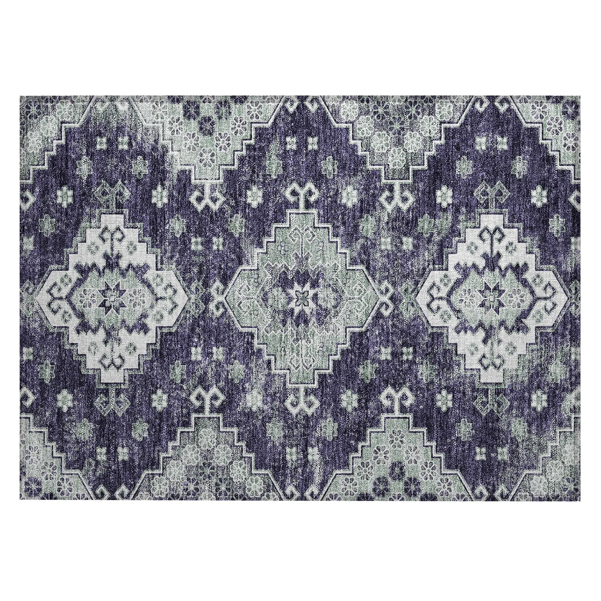 Machine Washable Indoor/ Outdoor Chantille Boho Tribal Rug