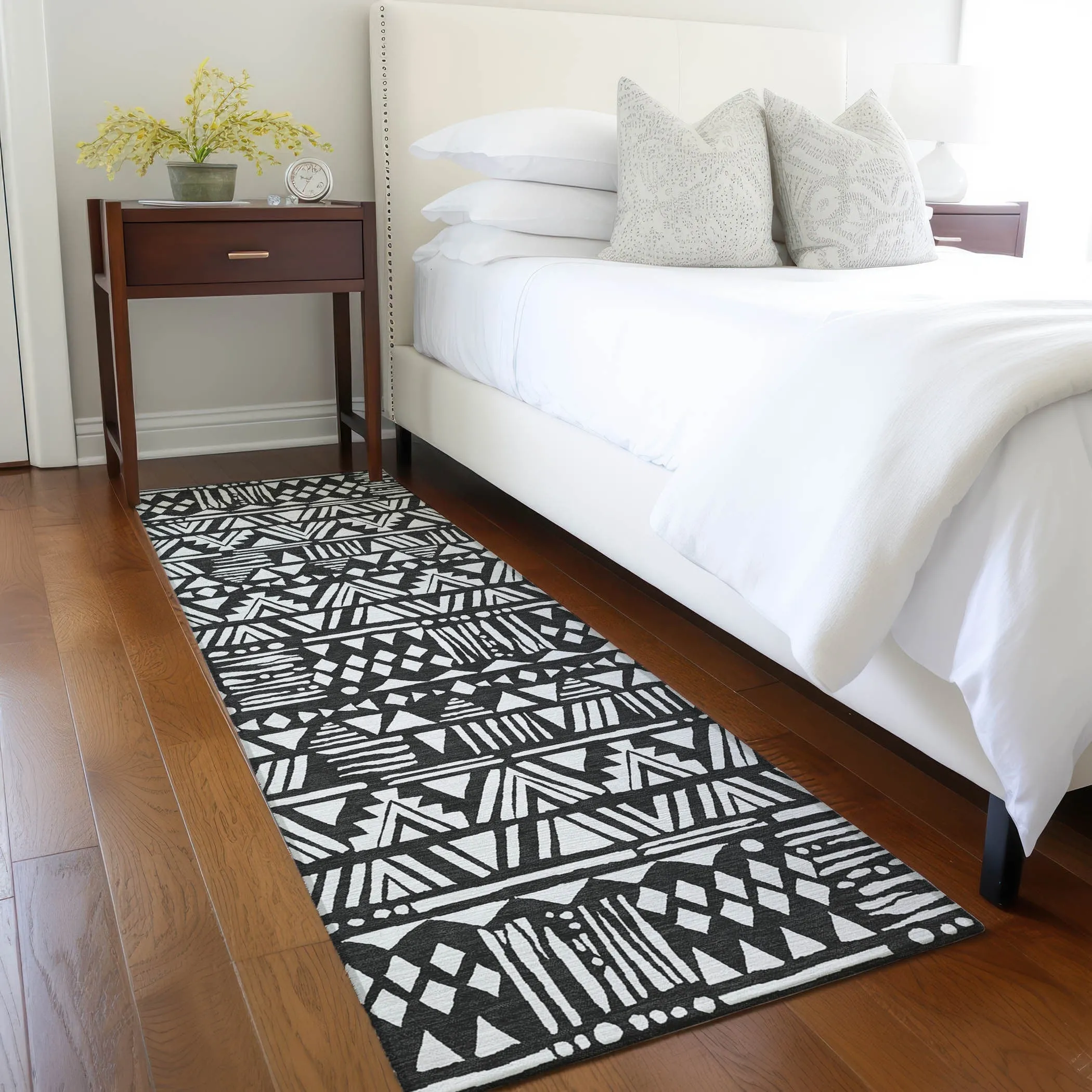 Machine Washable Indoor/ Outdoor Chantille Boho Tribal Rug