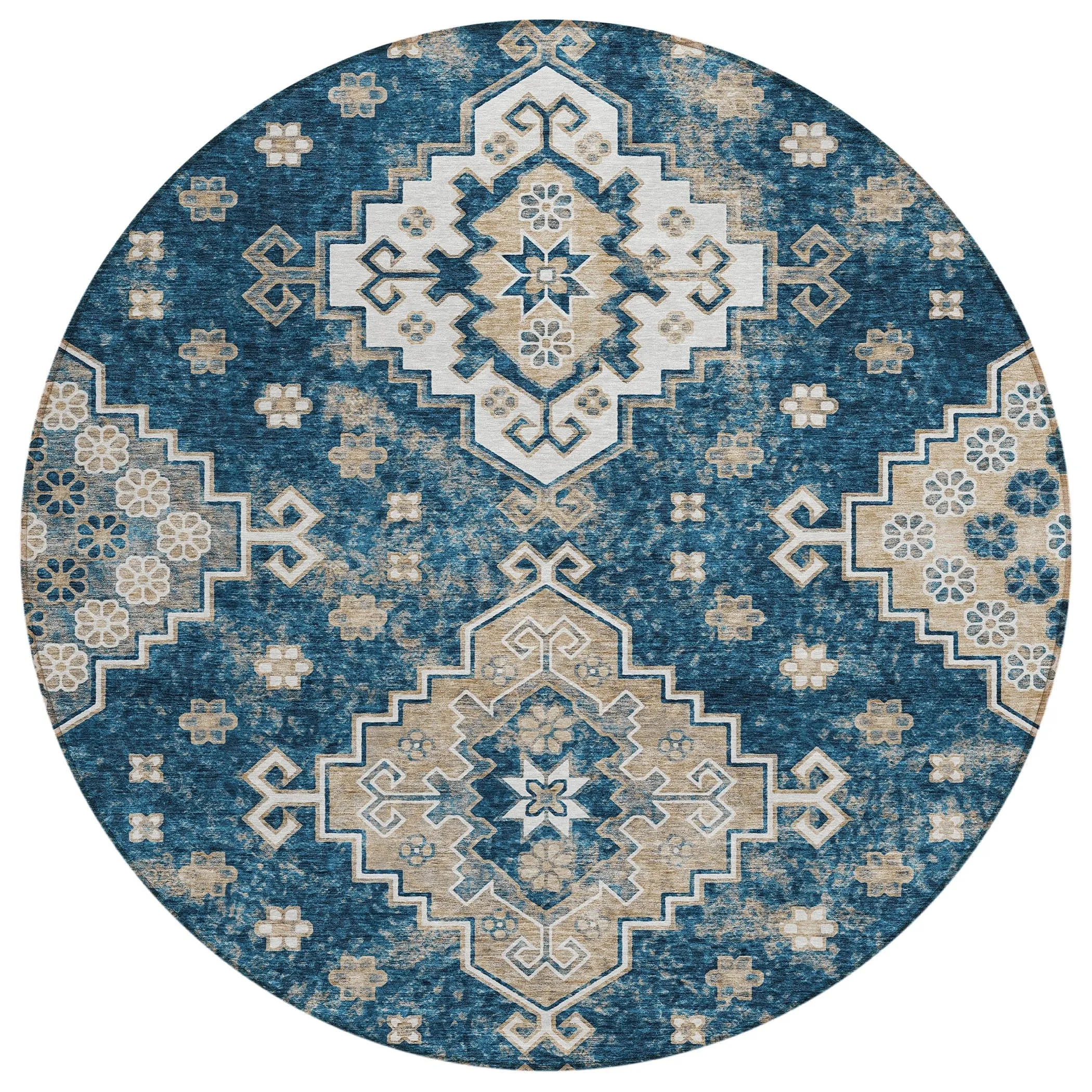 Machine Washable Indoor/ Outdoor Chantille Boho Tribal Rug