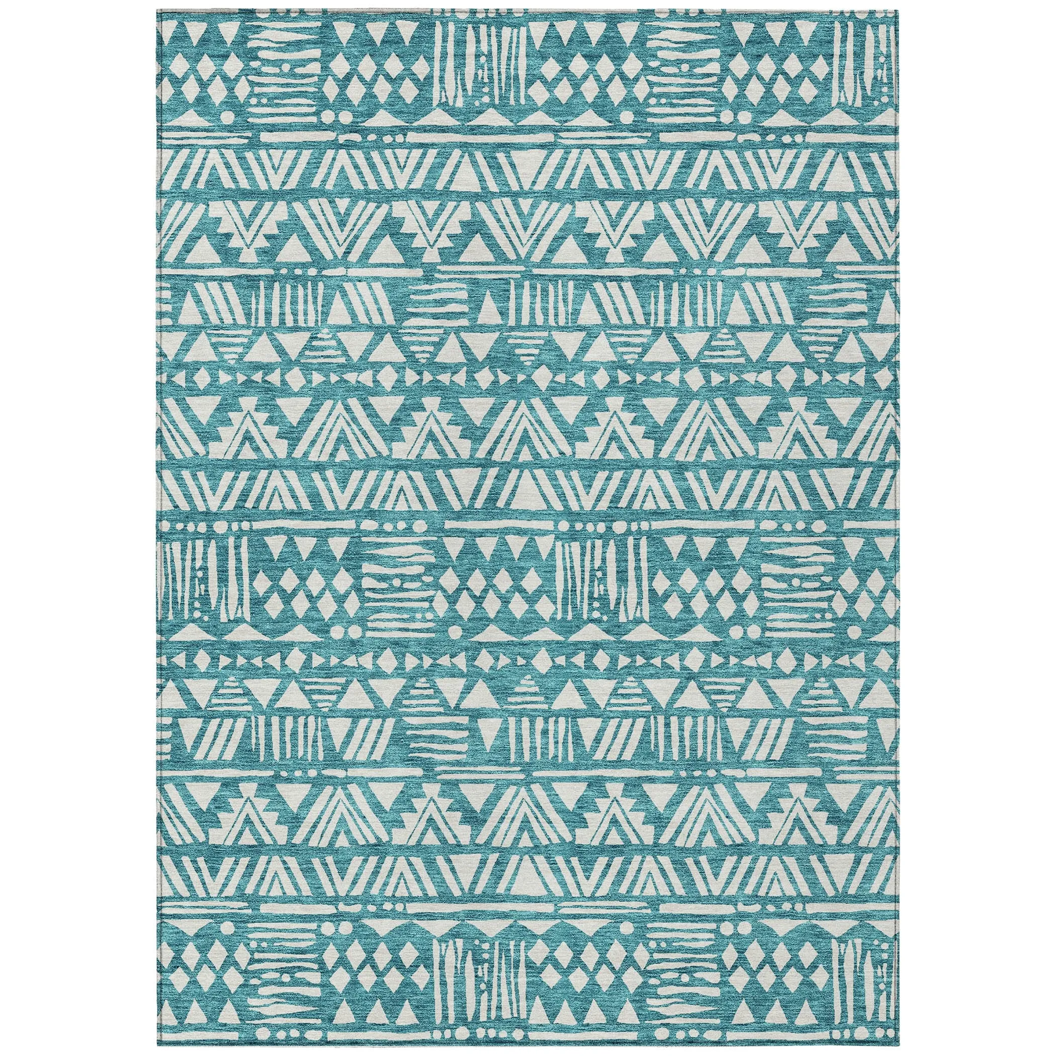 Machine Washable Indoor/ Outdoor Chantille Boho Tribal Rug