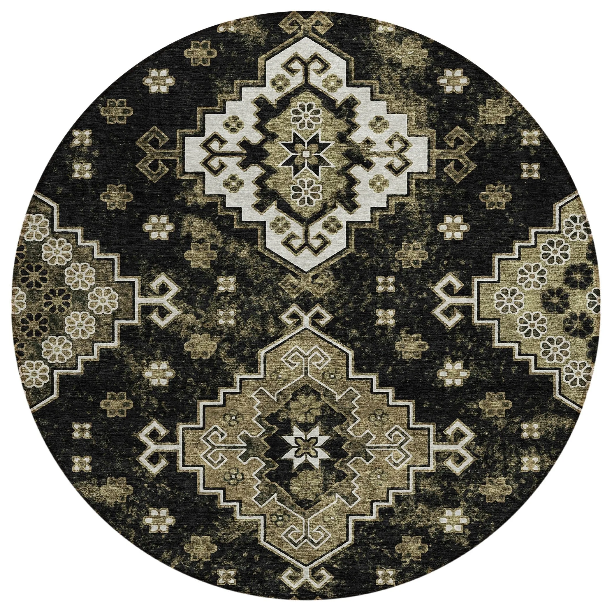 Machine Washable Indoor/ Outdoor Chantille Boho Tribal Rug