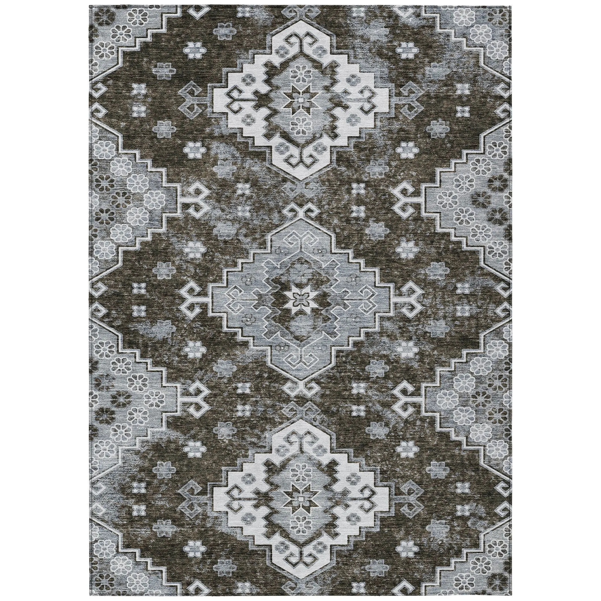 Machine Washable Indoor/ Outdoor Chantille Boho Tribal Rug