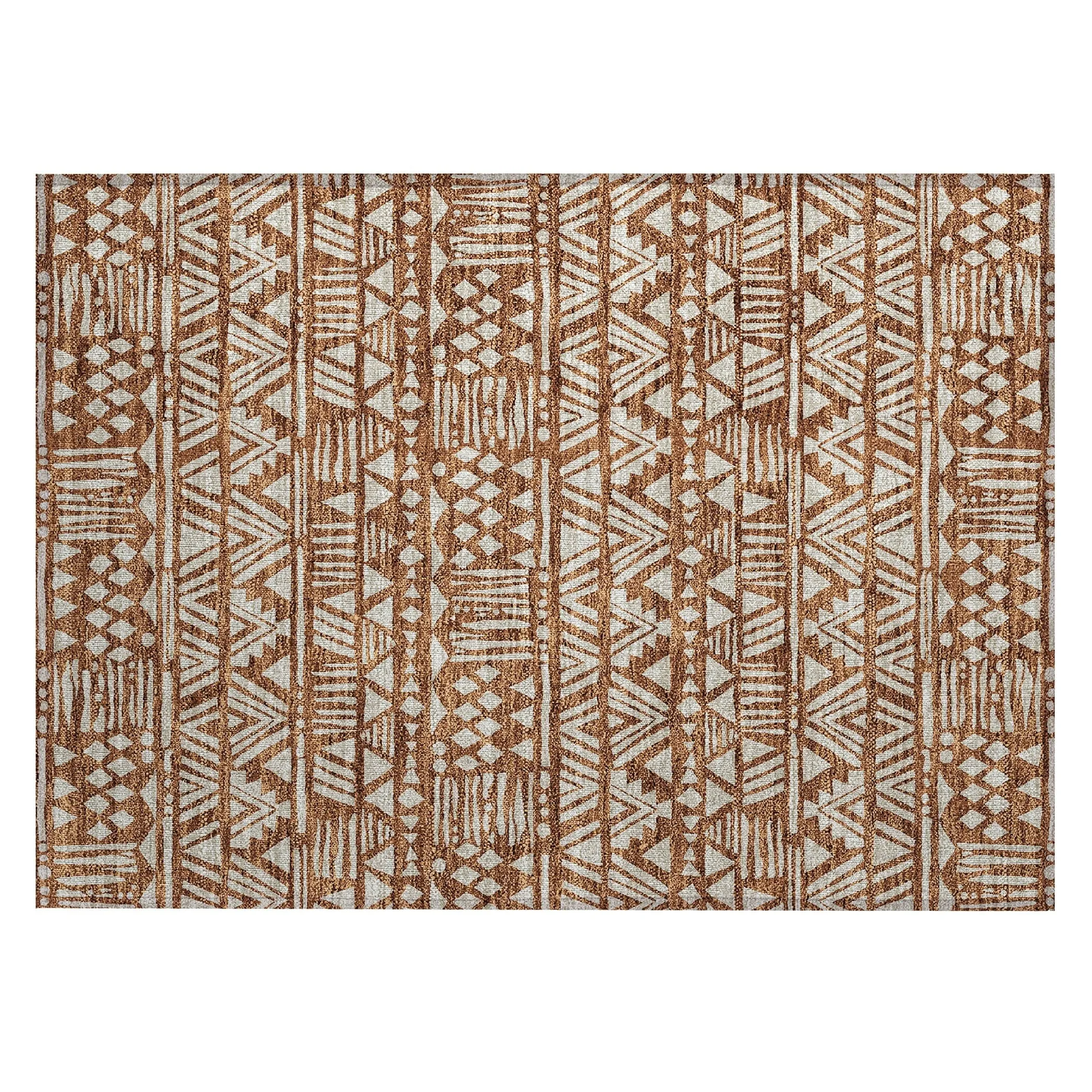 Machine Washable Indoor/ Outdoor Chantille Boho Tribal Rug