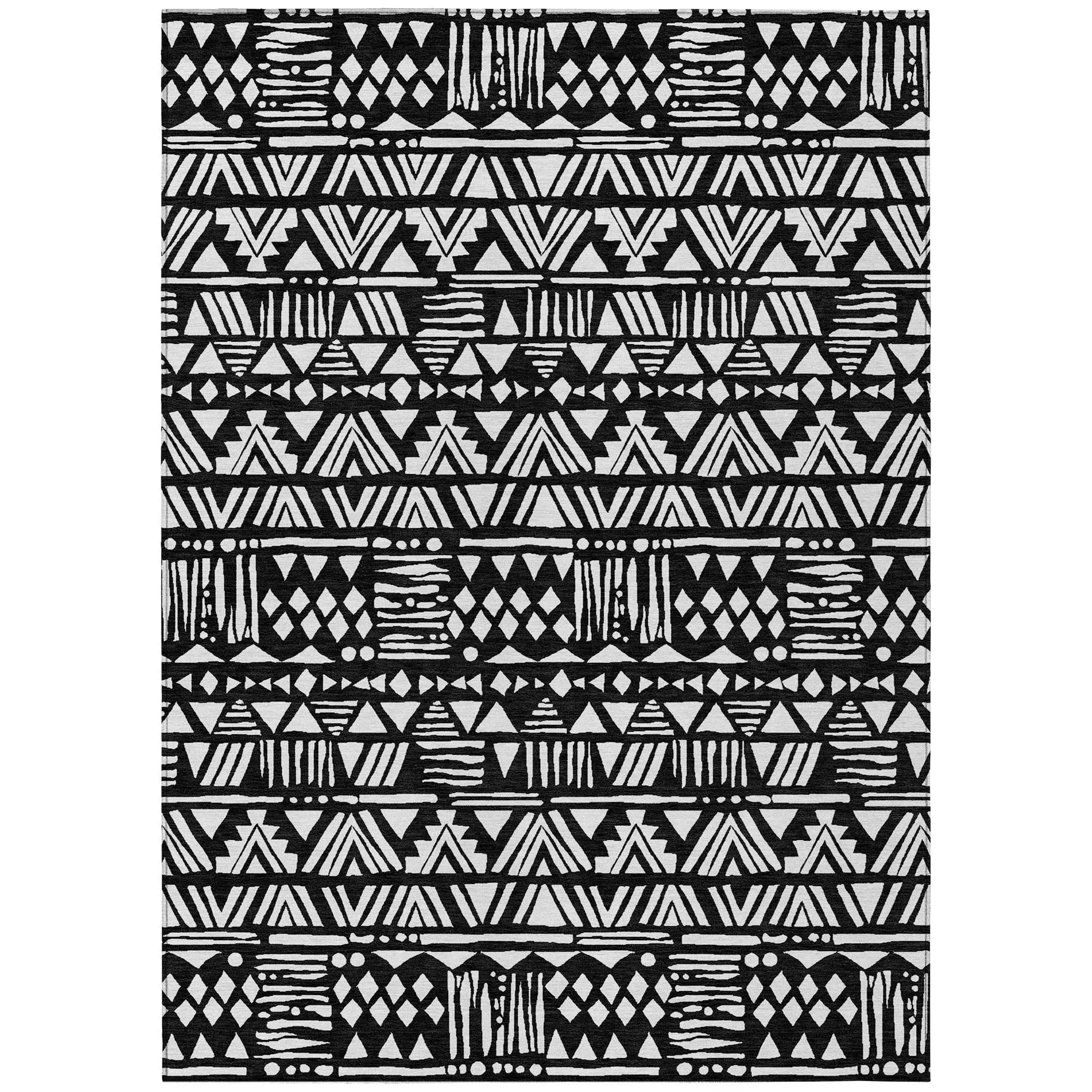 Machine Washable Indoor/ Outdoor Chantille Boho Tribal Rug