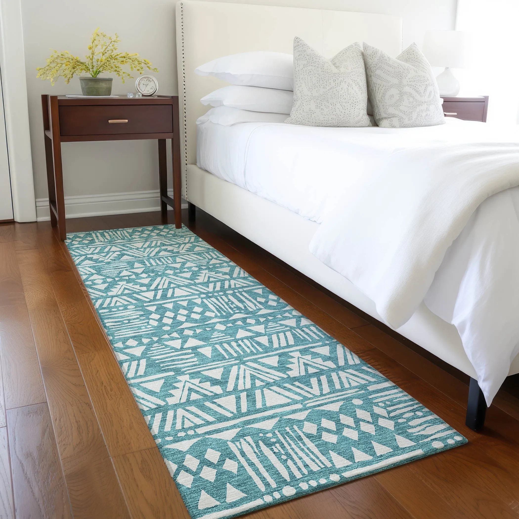 Machine Washable Indoor/ Outdoor Chantille Boho Tribal Rug