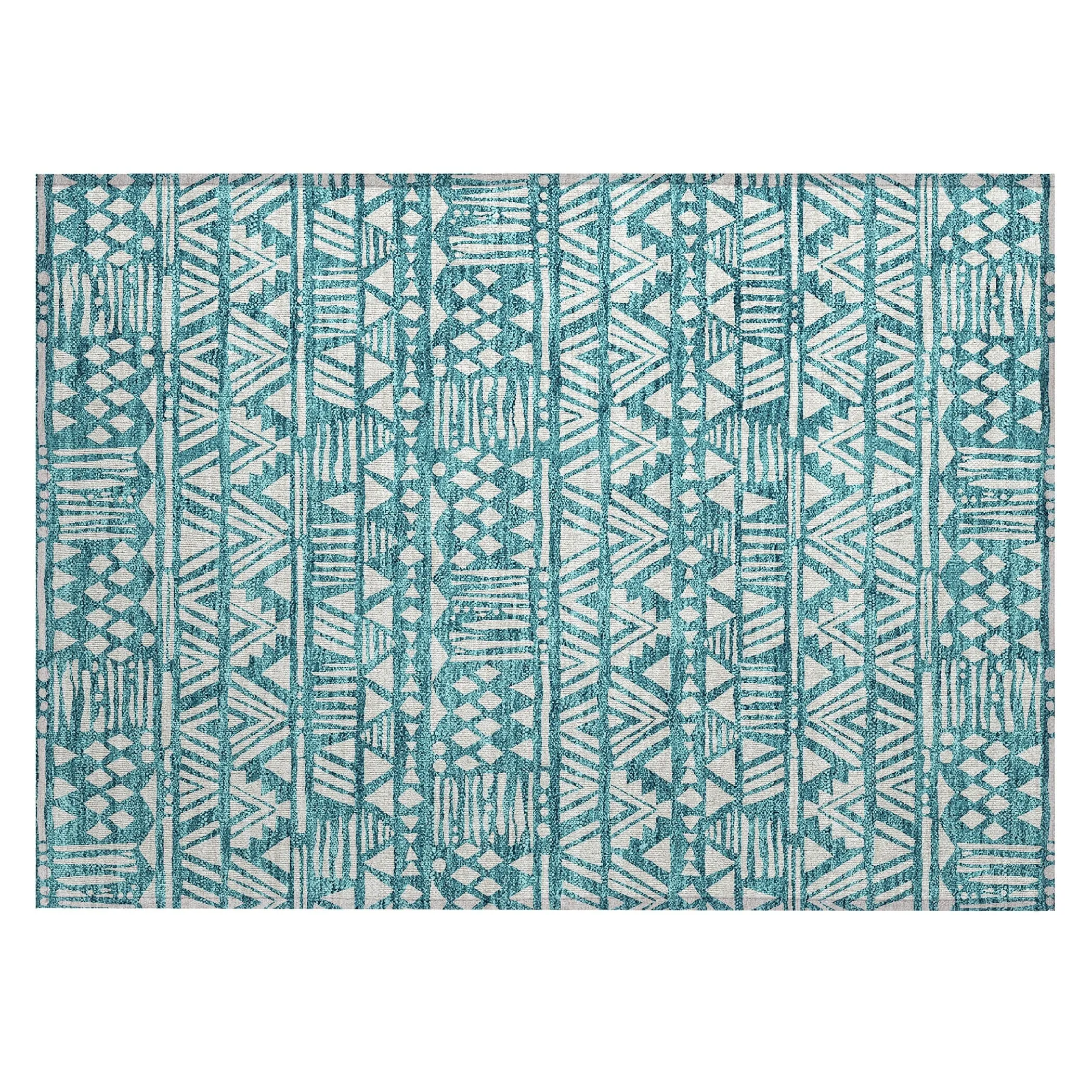 Machine Washable Indoor/ Outdoor Chantille Boho Tribal Rug