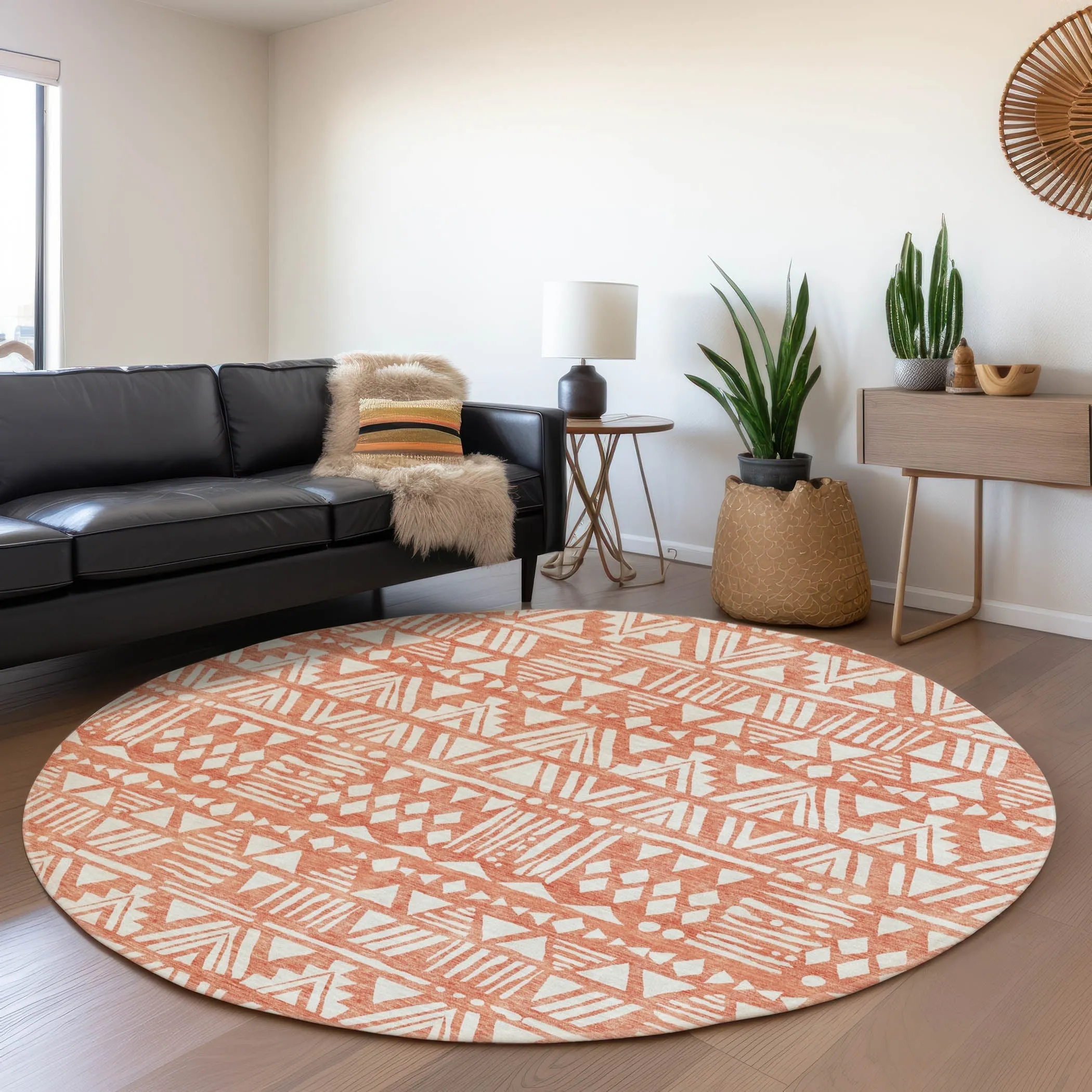Machine Washable Indoor/ Outdoor Chantille Boho Tribal Rug