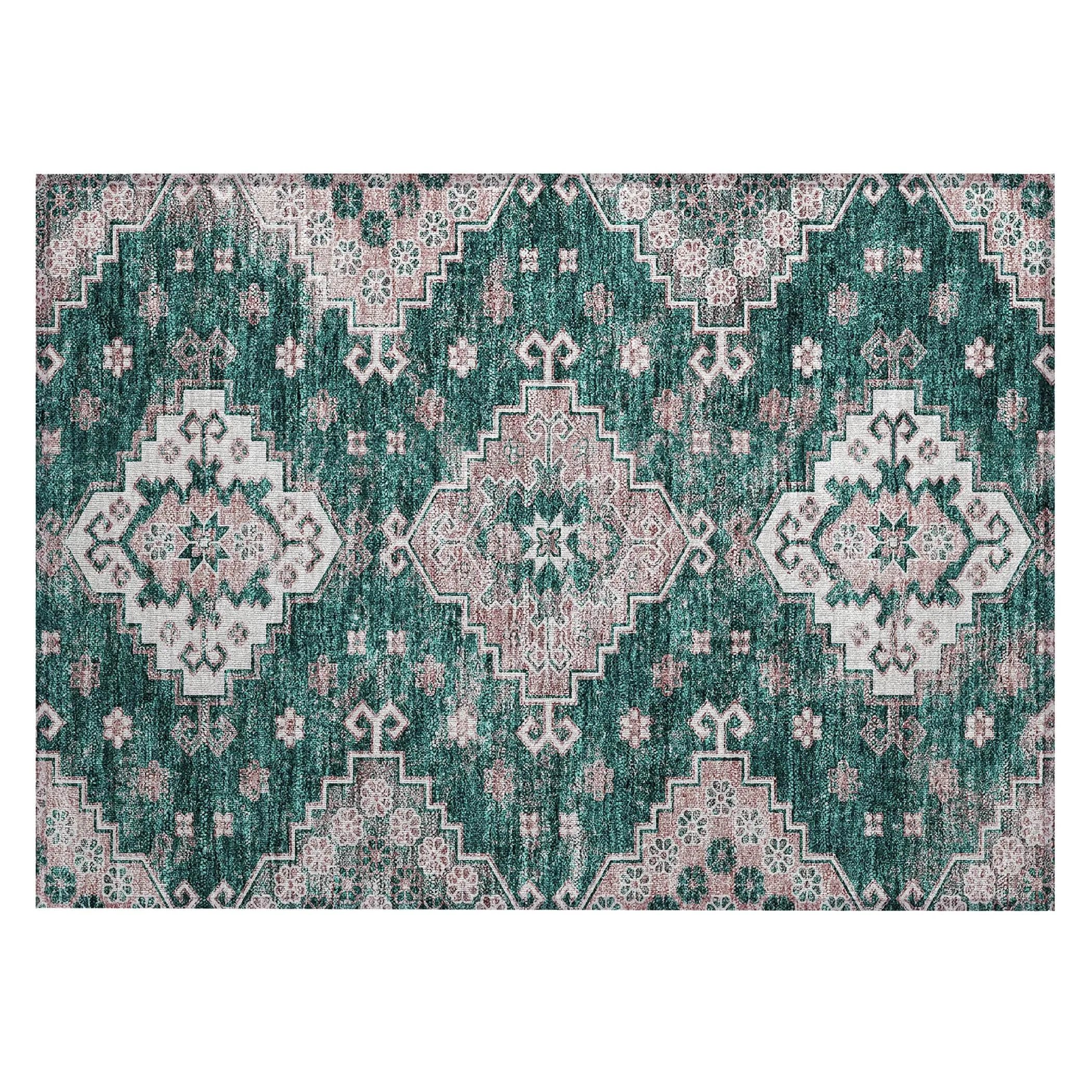 Machine Washable Indoor/ Outdoor Chantille Boho Tribal Rug