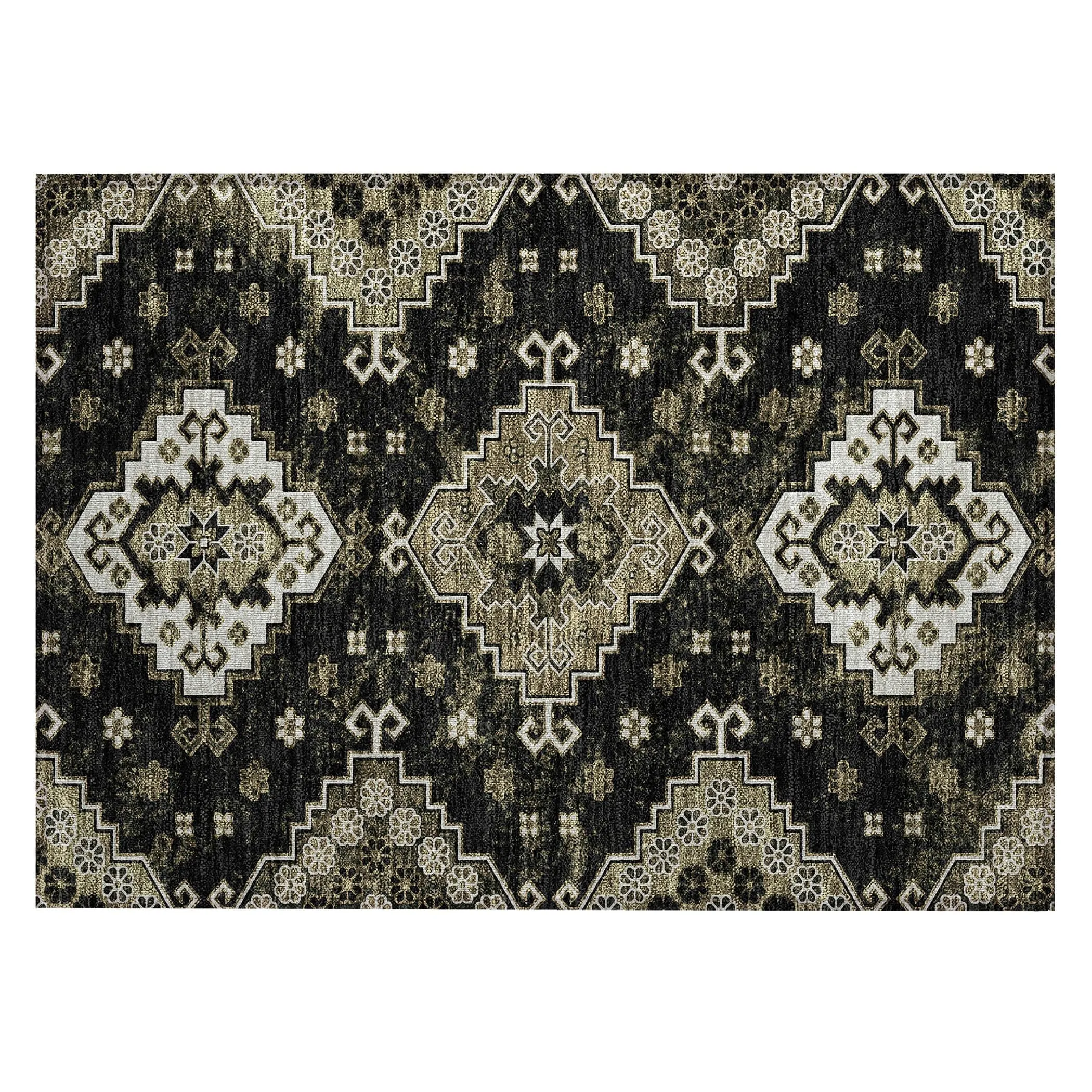 Machine Washable Indoor/ Outdoor Chantille Boho Tribal Rug