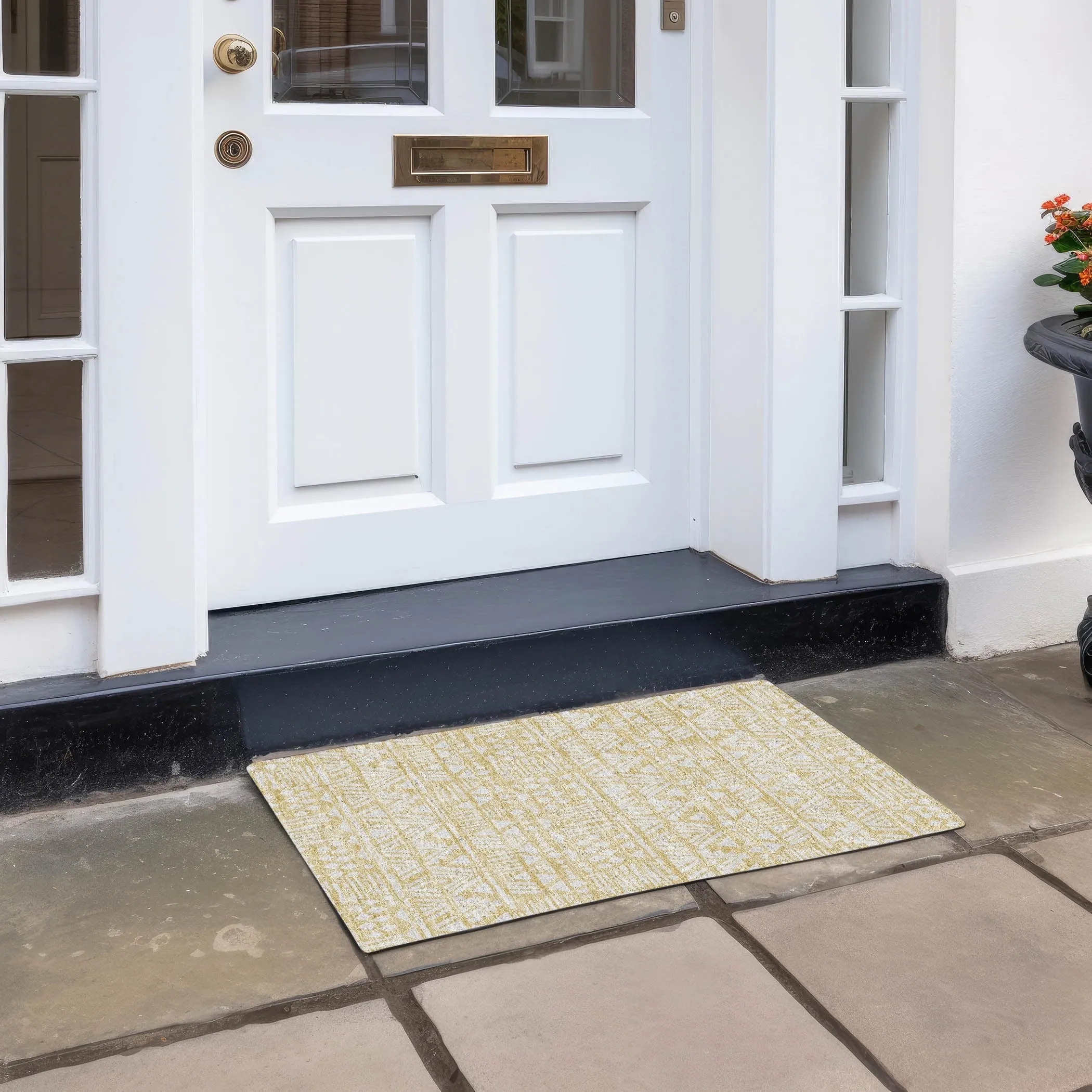 Machine Washable Indoor/ Outdoor Chantille Boho Tribal Rug
