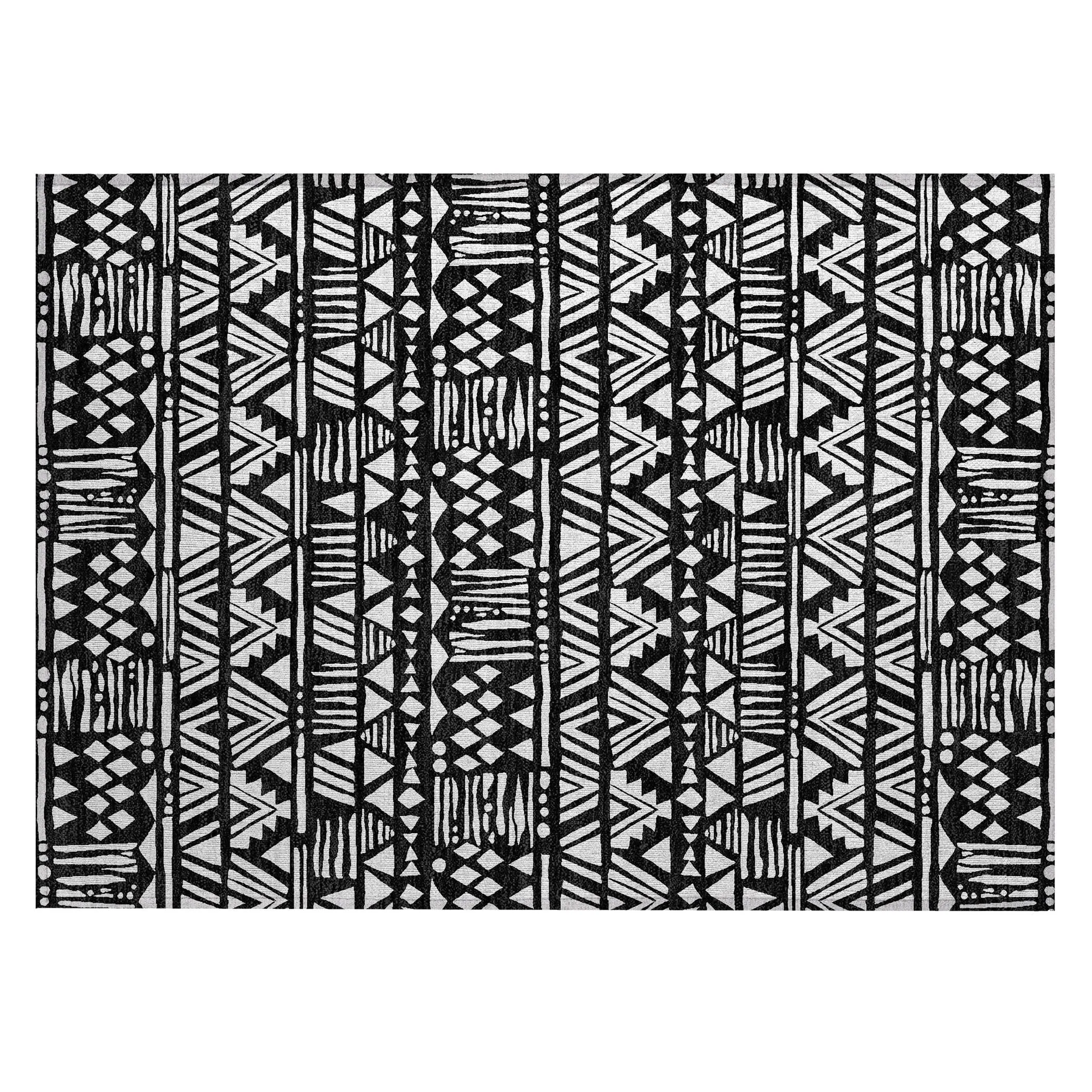 Machine Washable Indoor/ Outdoor Chantille Boho Tribal Rug