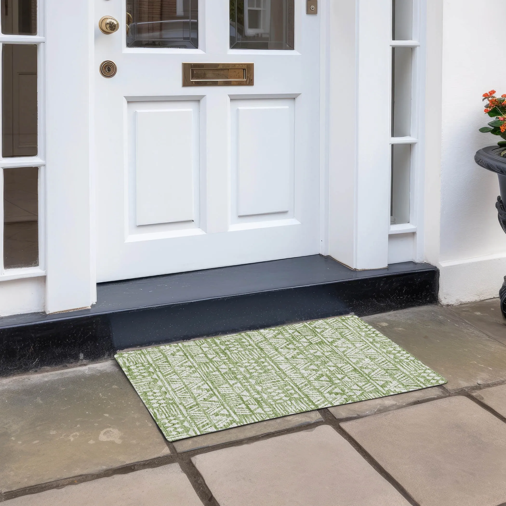 Machine Washable Indoor/ Outdoor Chantille Boho Tribal Rug