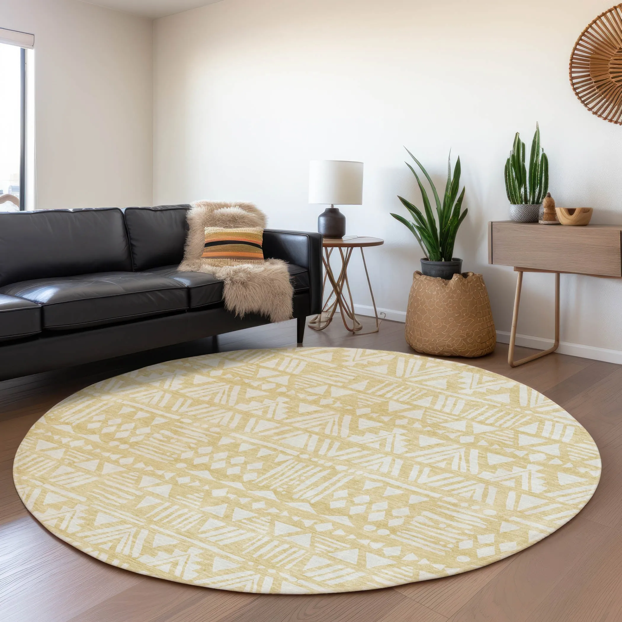 Machine Washable Indoor/ Outdoor Chantille Boho Tribal Rug
