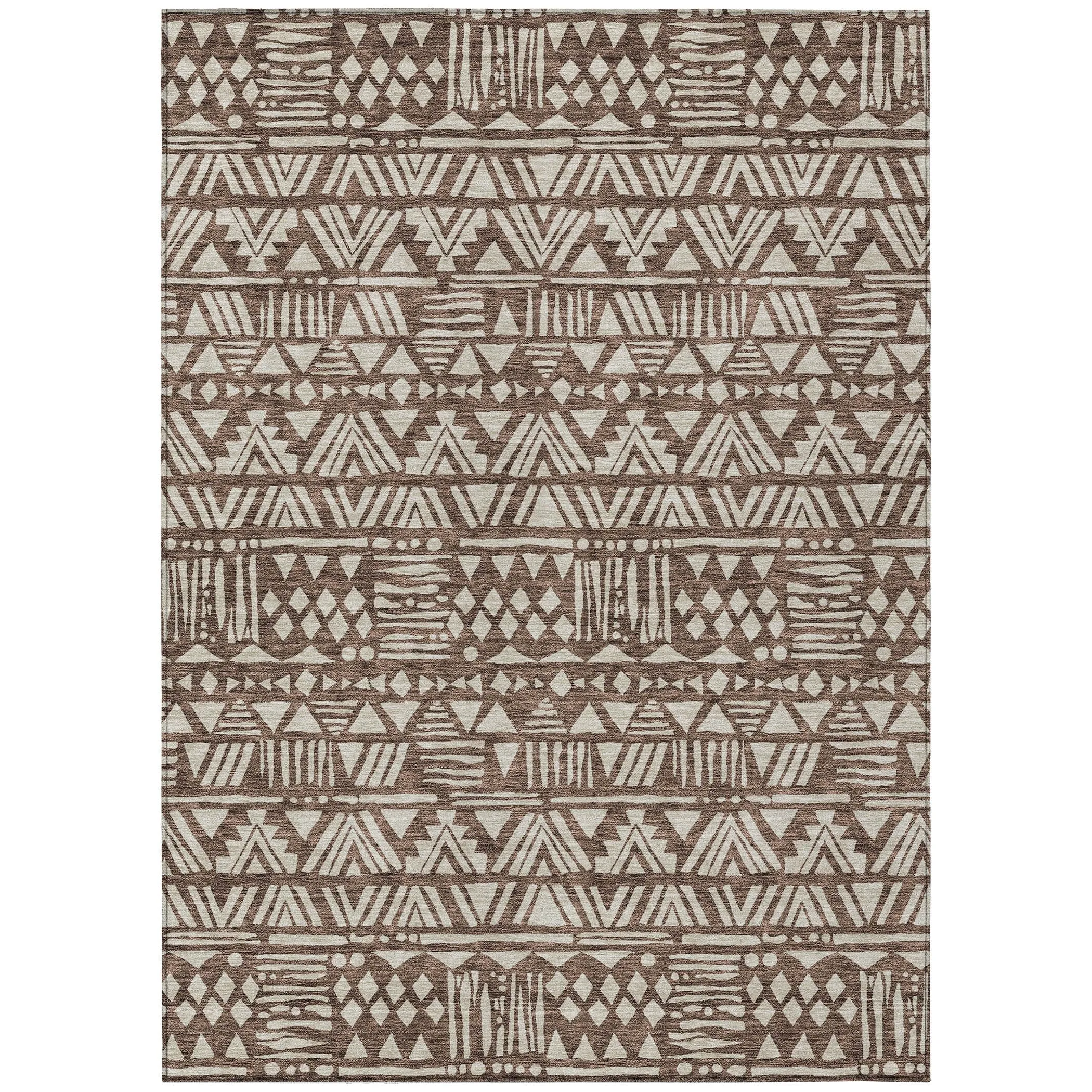 Machine Washable Indoor/ Outdoor Chantille Boho Tribal Rug
