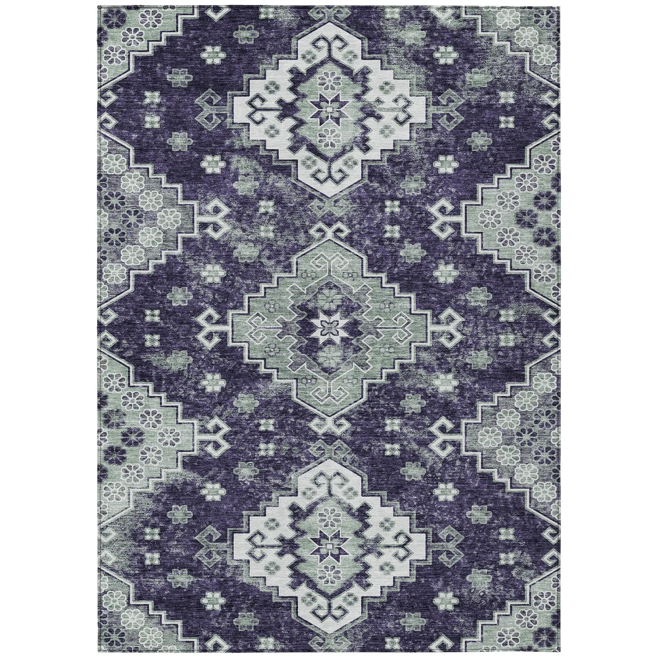 Machine Washable Indoor/ Outdoor Chantille Boho Tribal Rug