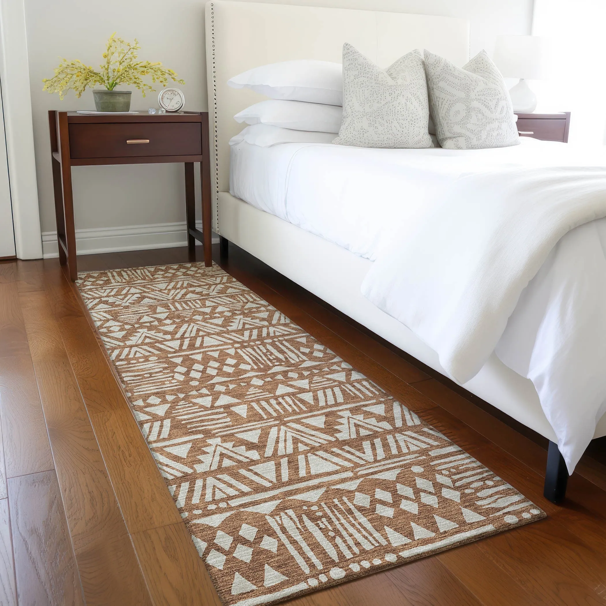 Machine Washable Indoor/ Outdoor Chantille Boho Tribal Rug