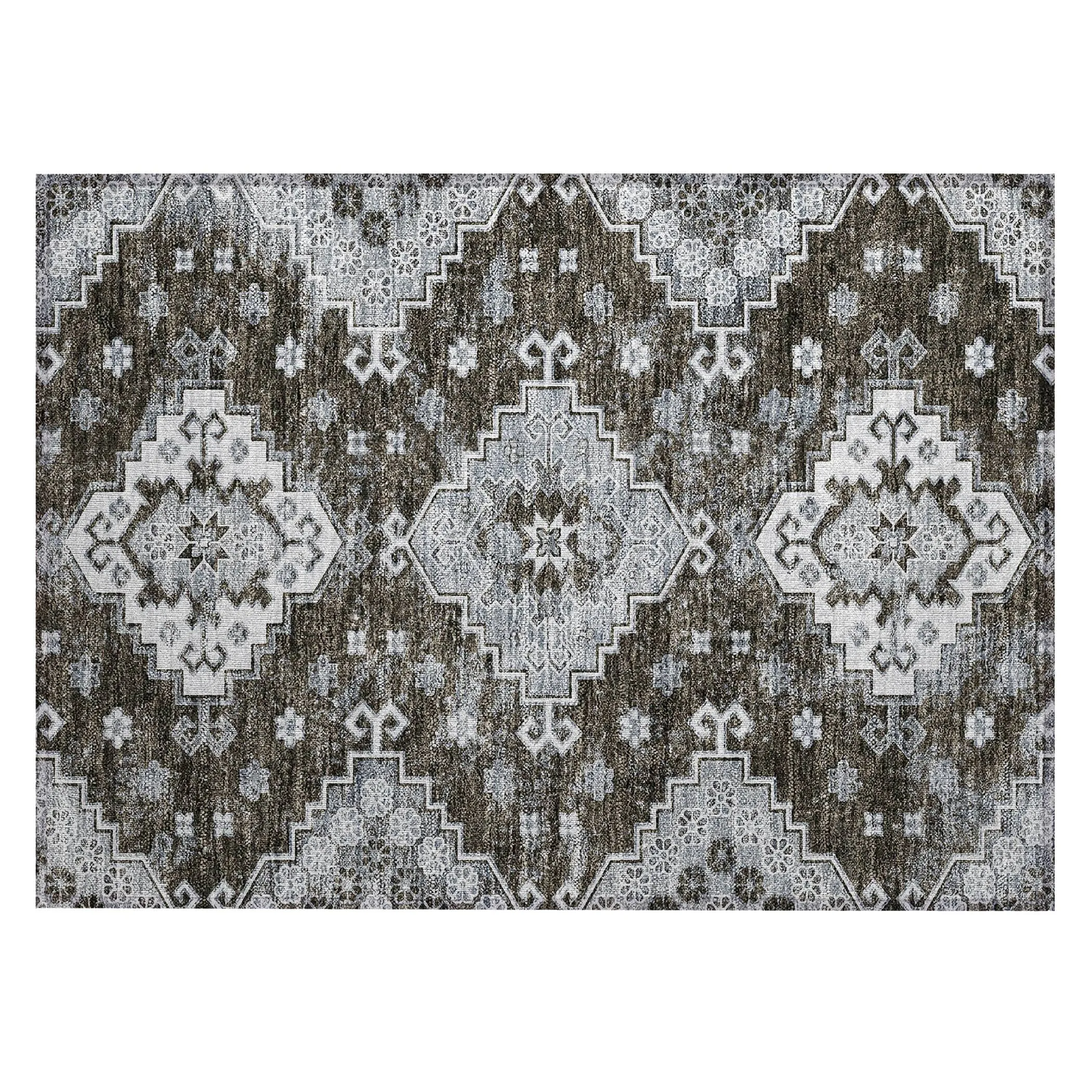 Machine Washable Indoor/ Outdoor Chantille Boho Tribal Rug