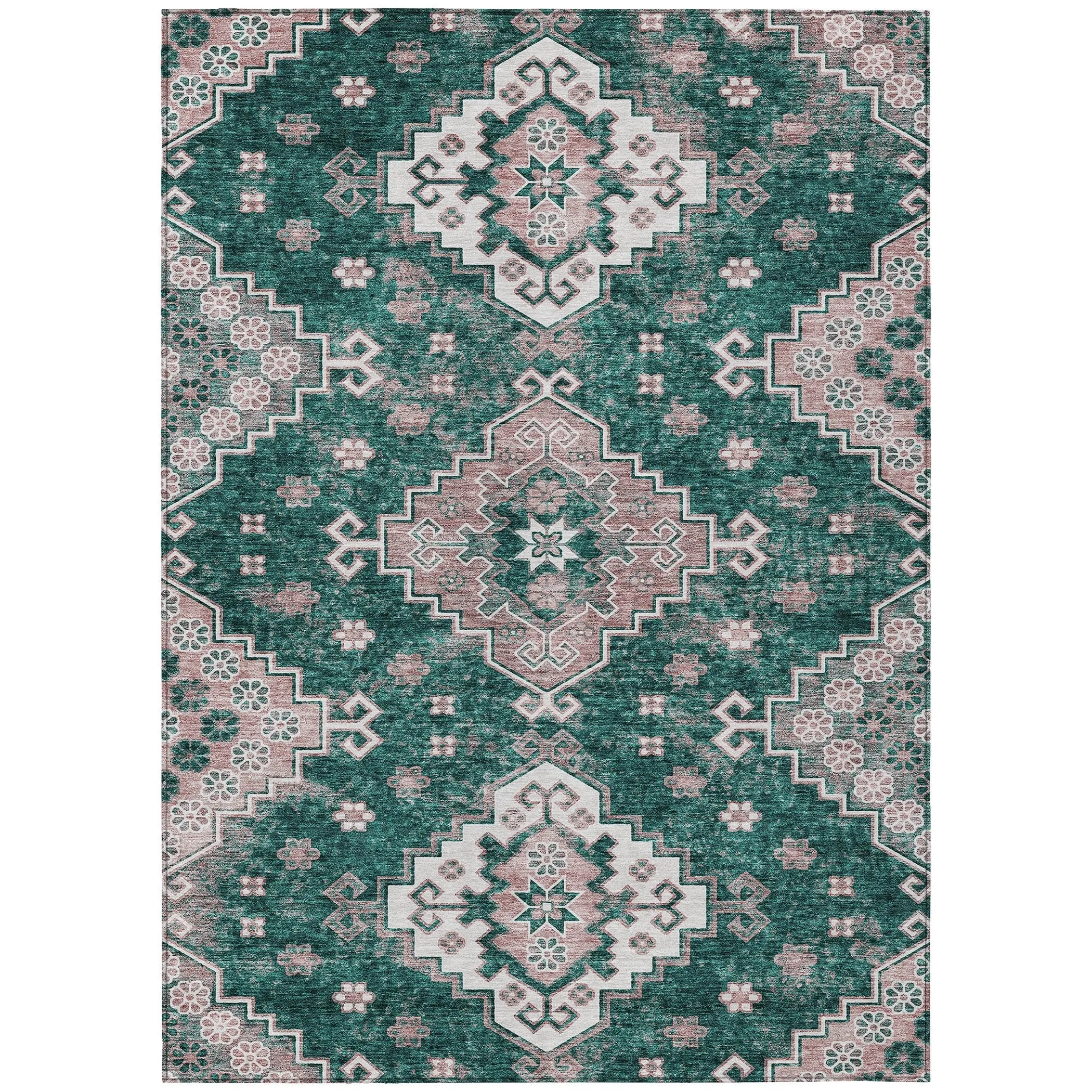 Machine Washable Indoor/ Outdoor Chantille Boho Tribal Rug