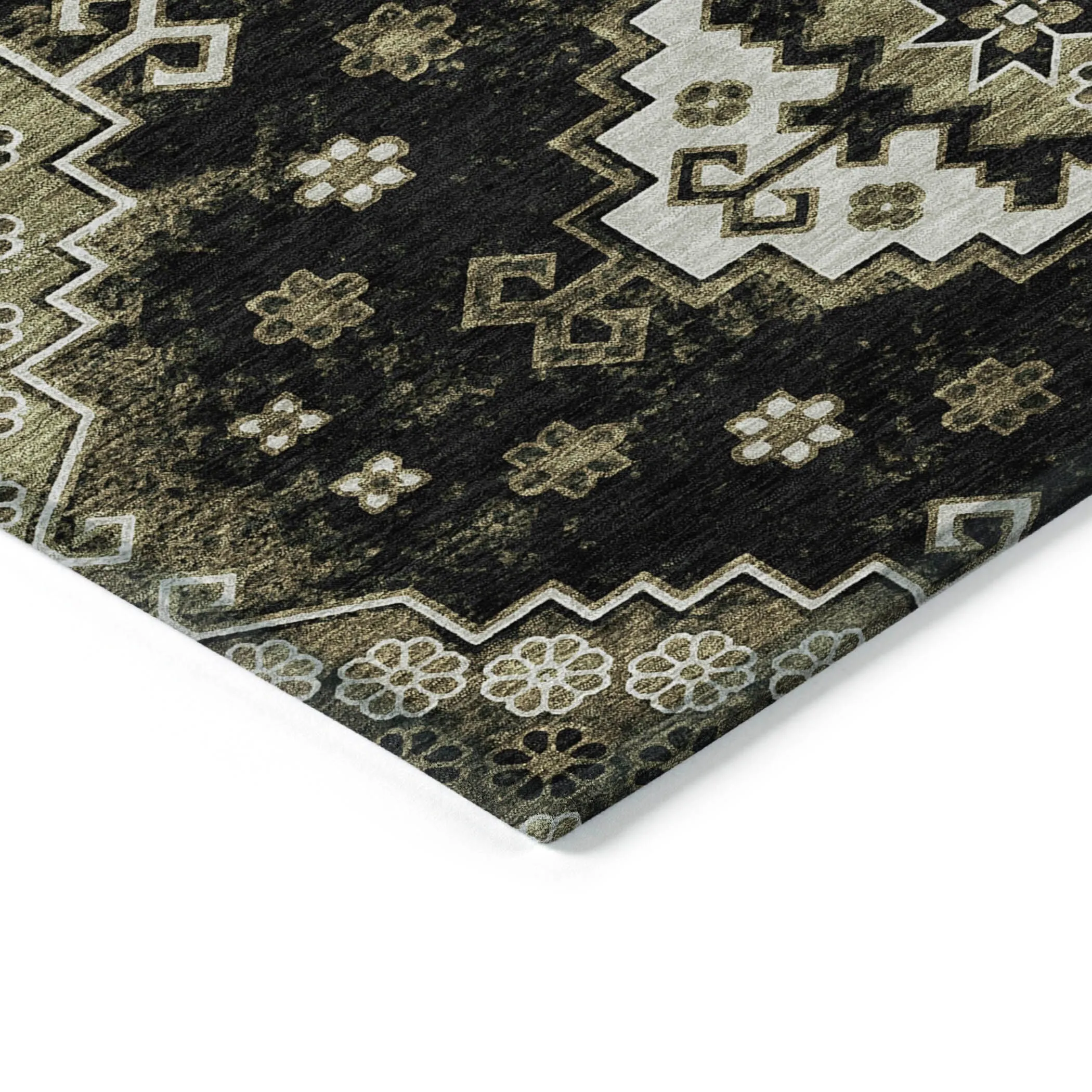 Machine Washable Indoor/ Outdoor Chantille Boho Tribal Rug