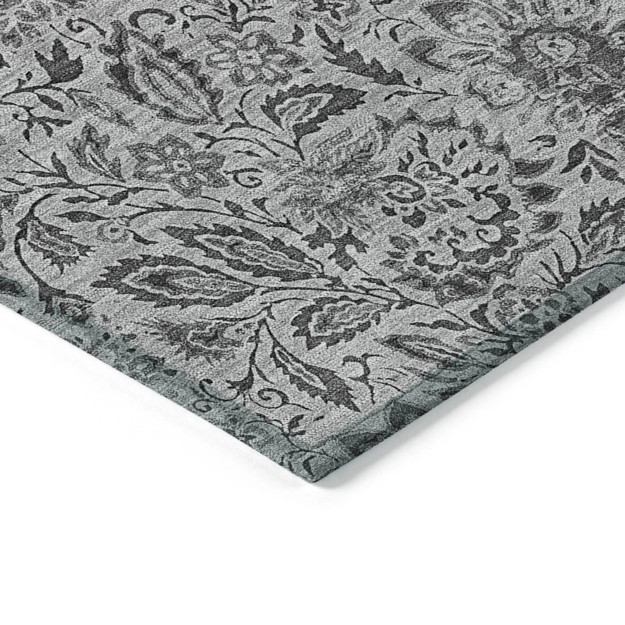 Machine Washable Indoor/ Outdoor Chantille Casual Floral Rug