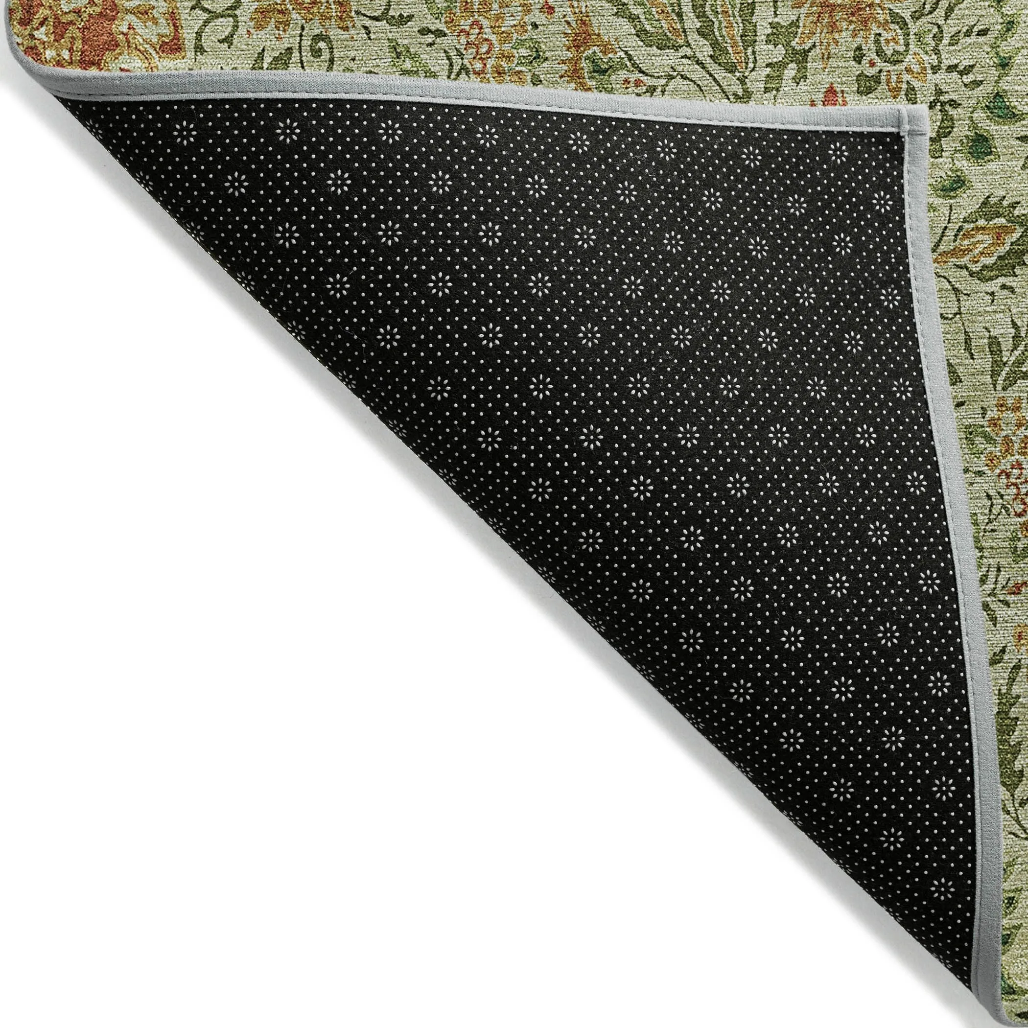 Machine Washable Indoor/ Outdoor Chantille Casual Floral Rug