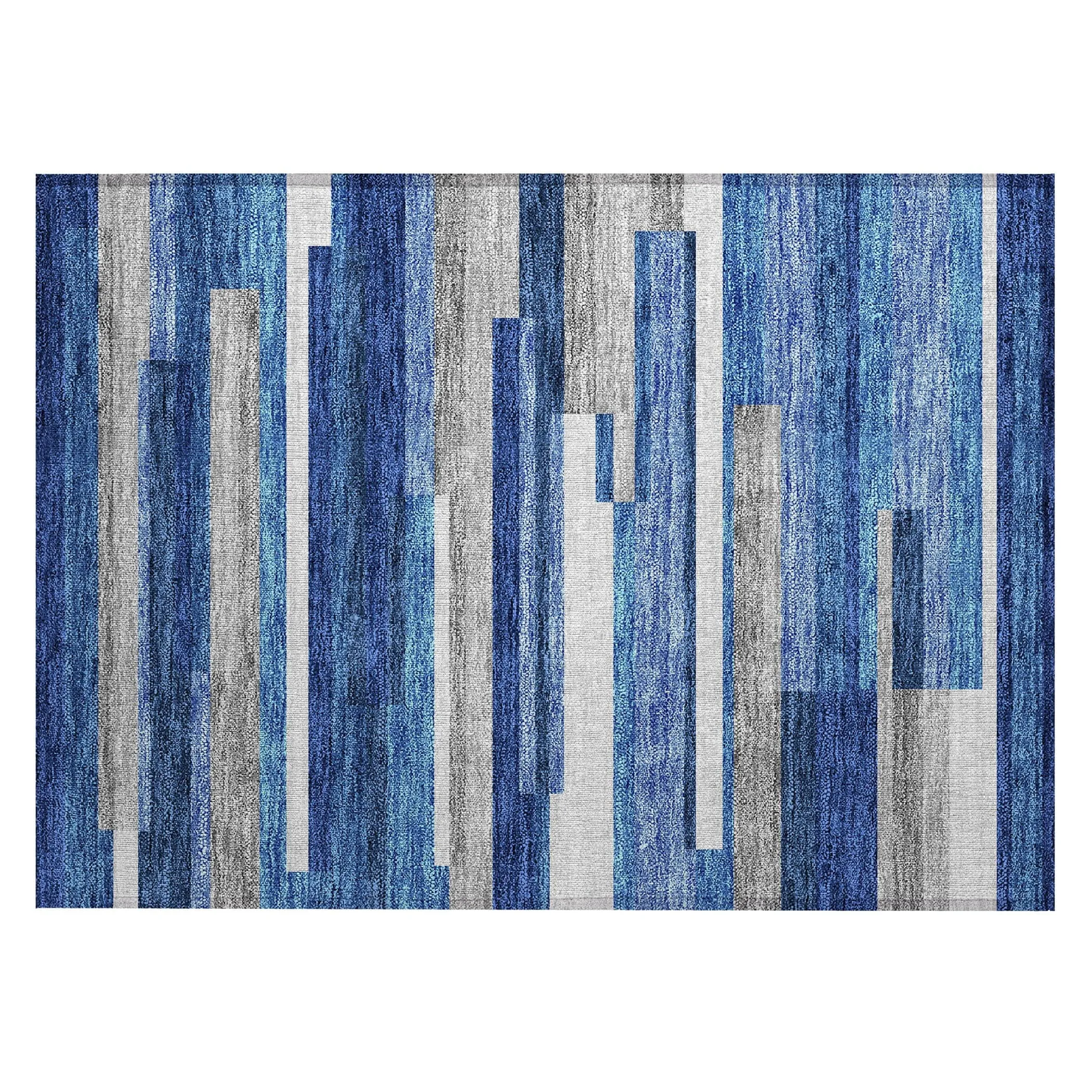 Machine Washable Indoor/ Outdoor Chantille Contempory Stripe Rug