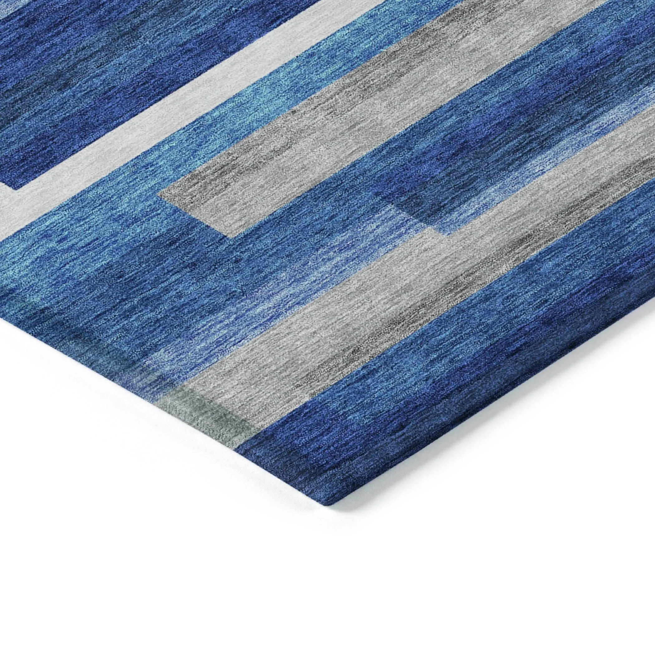 Machine Washable Indoor/ Outdoor Chantille Contempory Stripe Rug