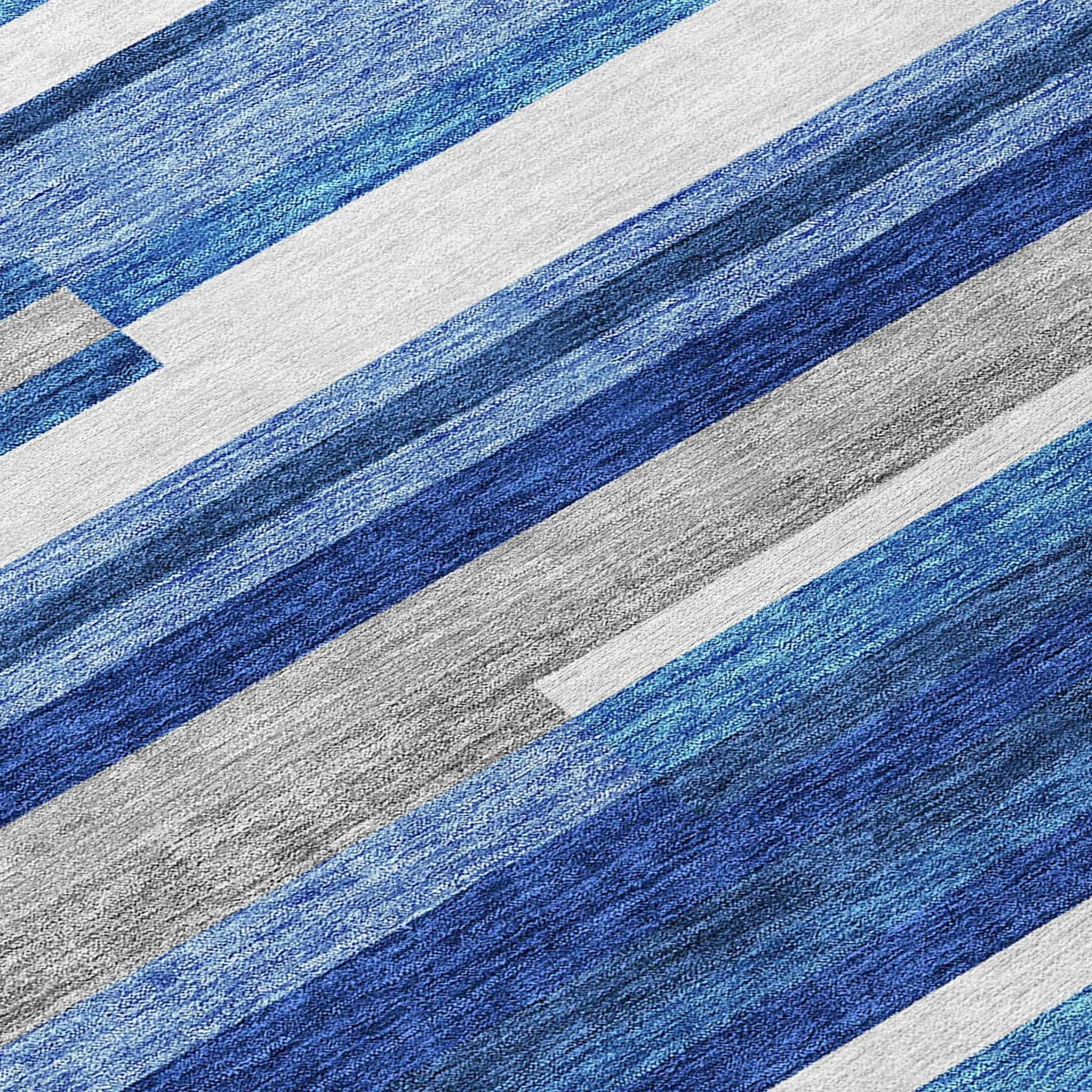 Machine Washable Indoor/ Outdoor Chantille Contempory Stripe Rug