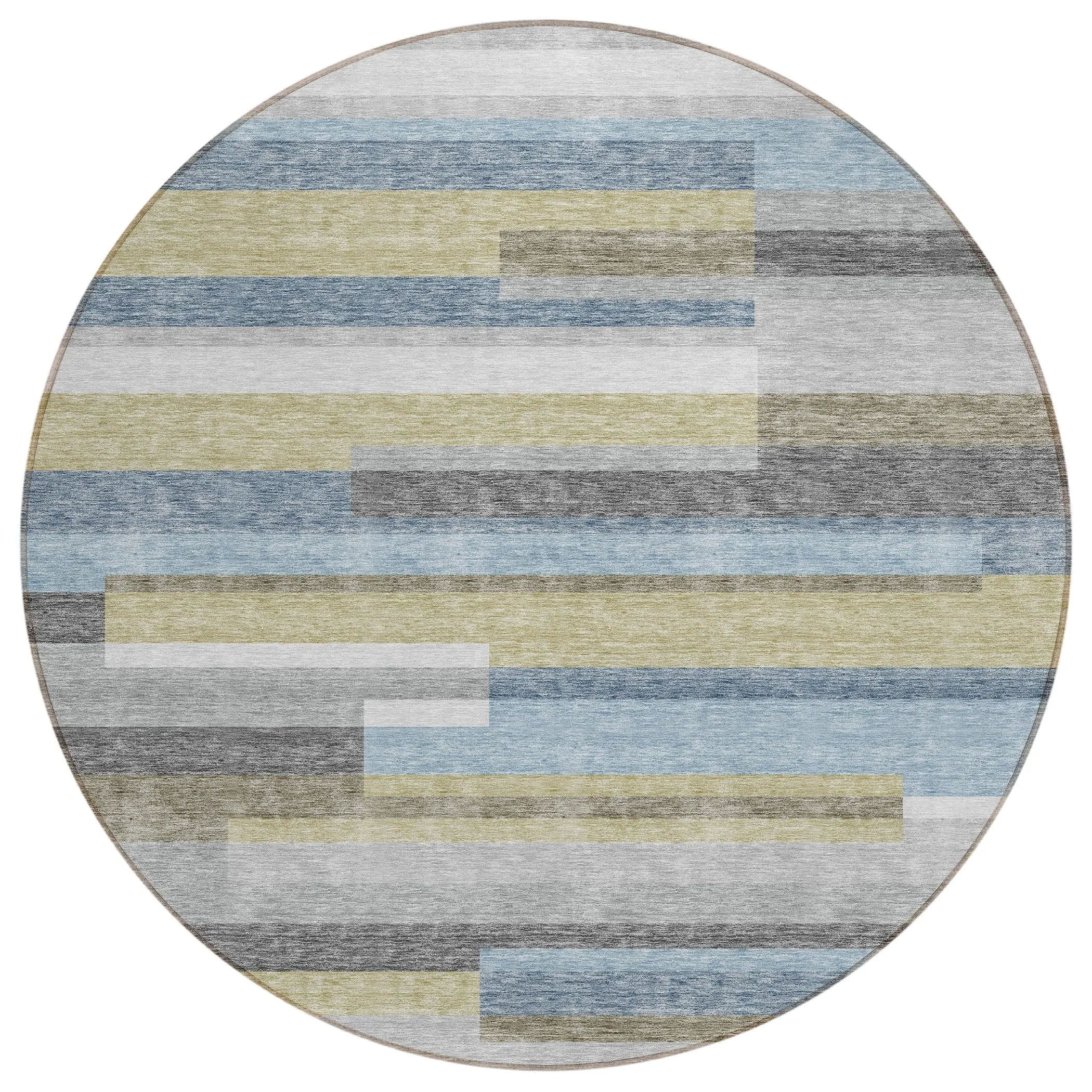 Machine Washable Indoor/ Outdoor Chantille Contempory Stripe Rug