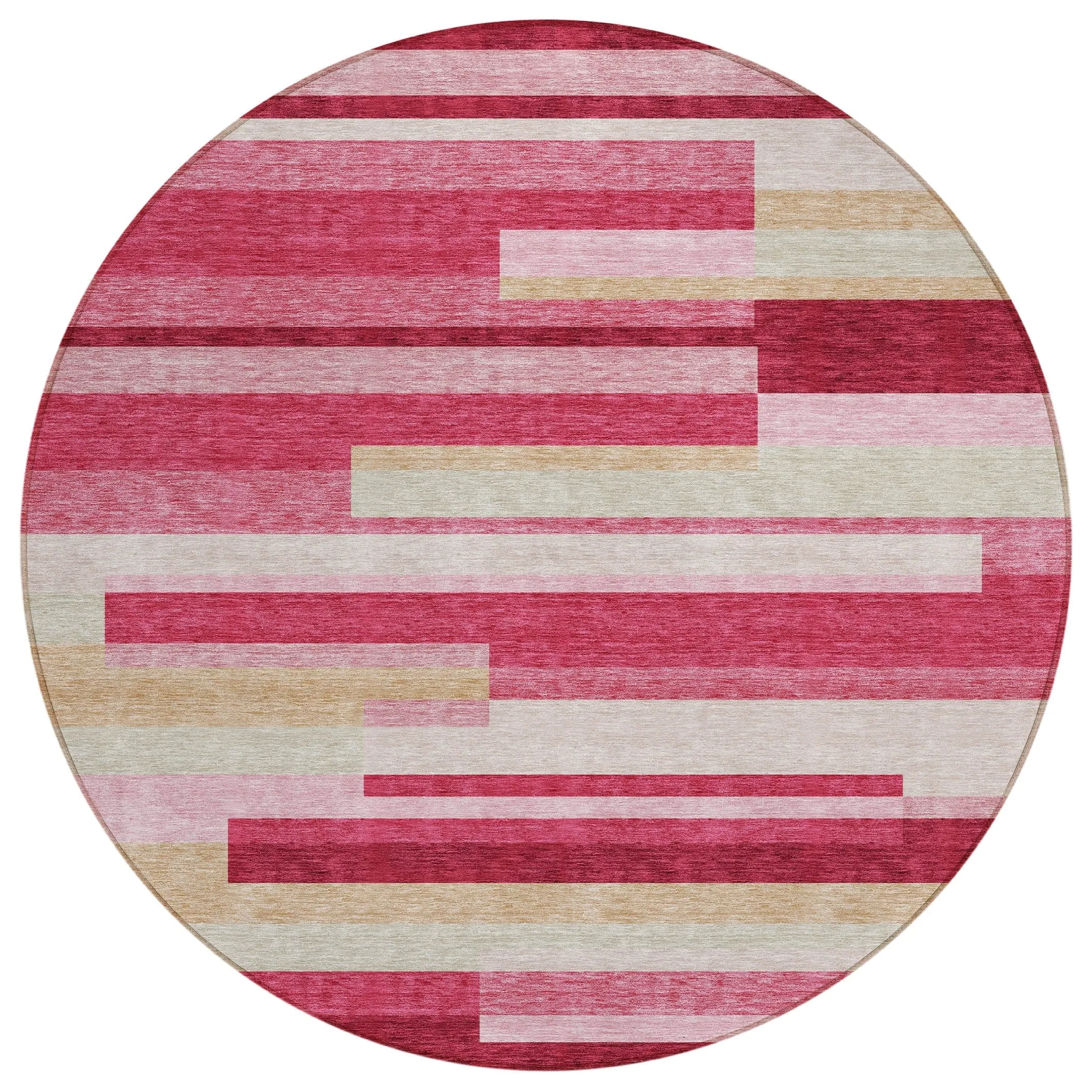 Machine Washable Indoor/ Outdoor Chantille Contempory Stripe Rug