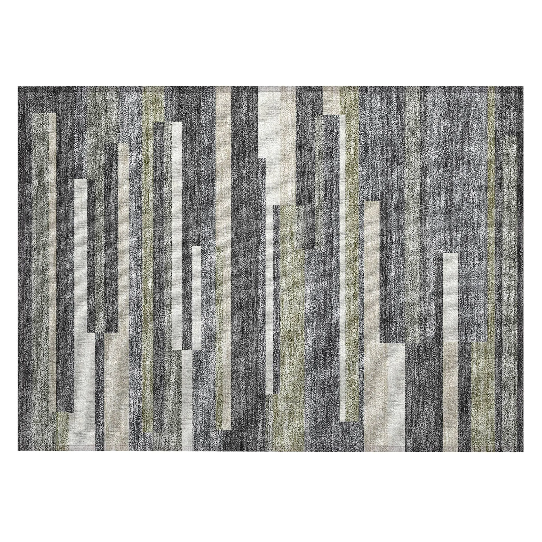 Machine Washable Indoor/ Outdoor Chantille Contempory Stripe Rug