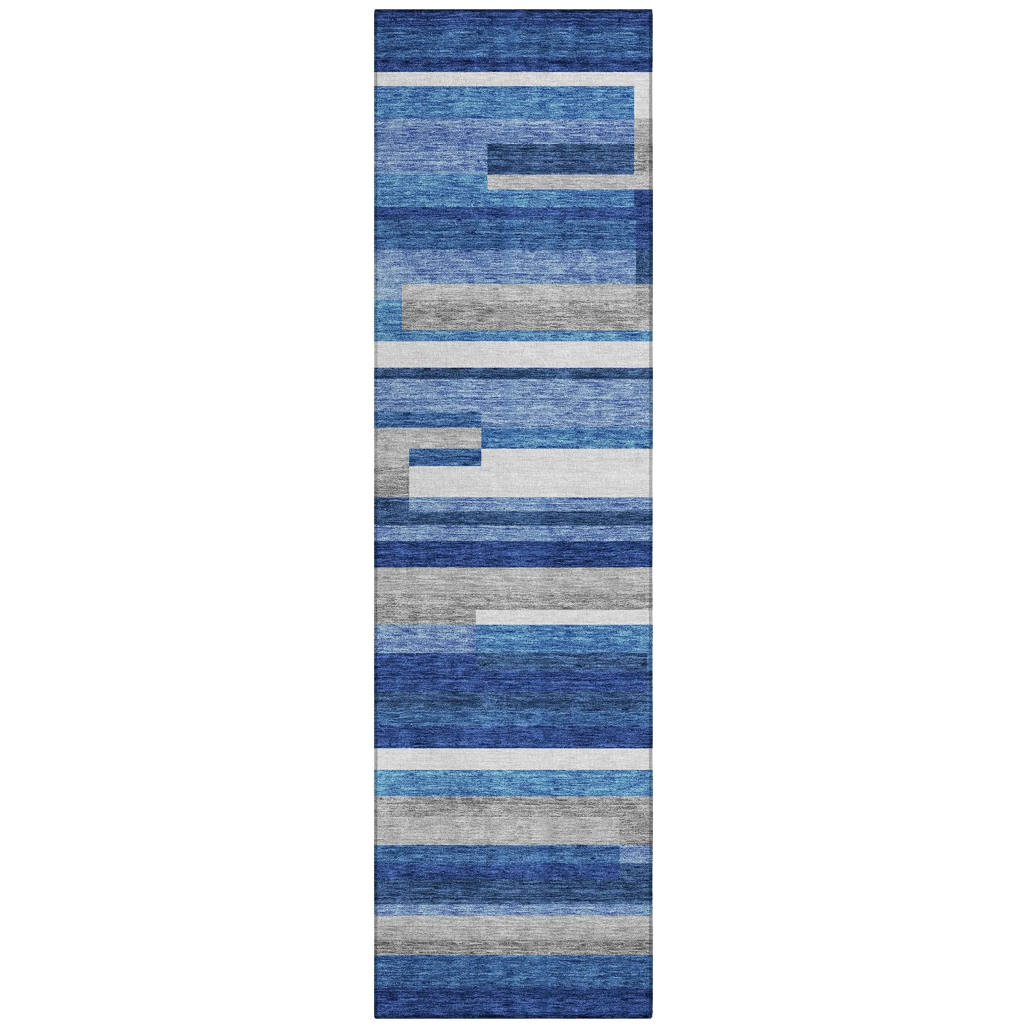 Machine Washable Indoor/ Outdoor Chantille Contempory Stripe Rug