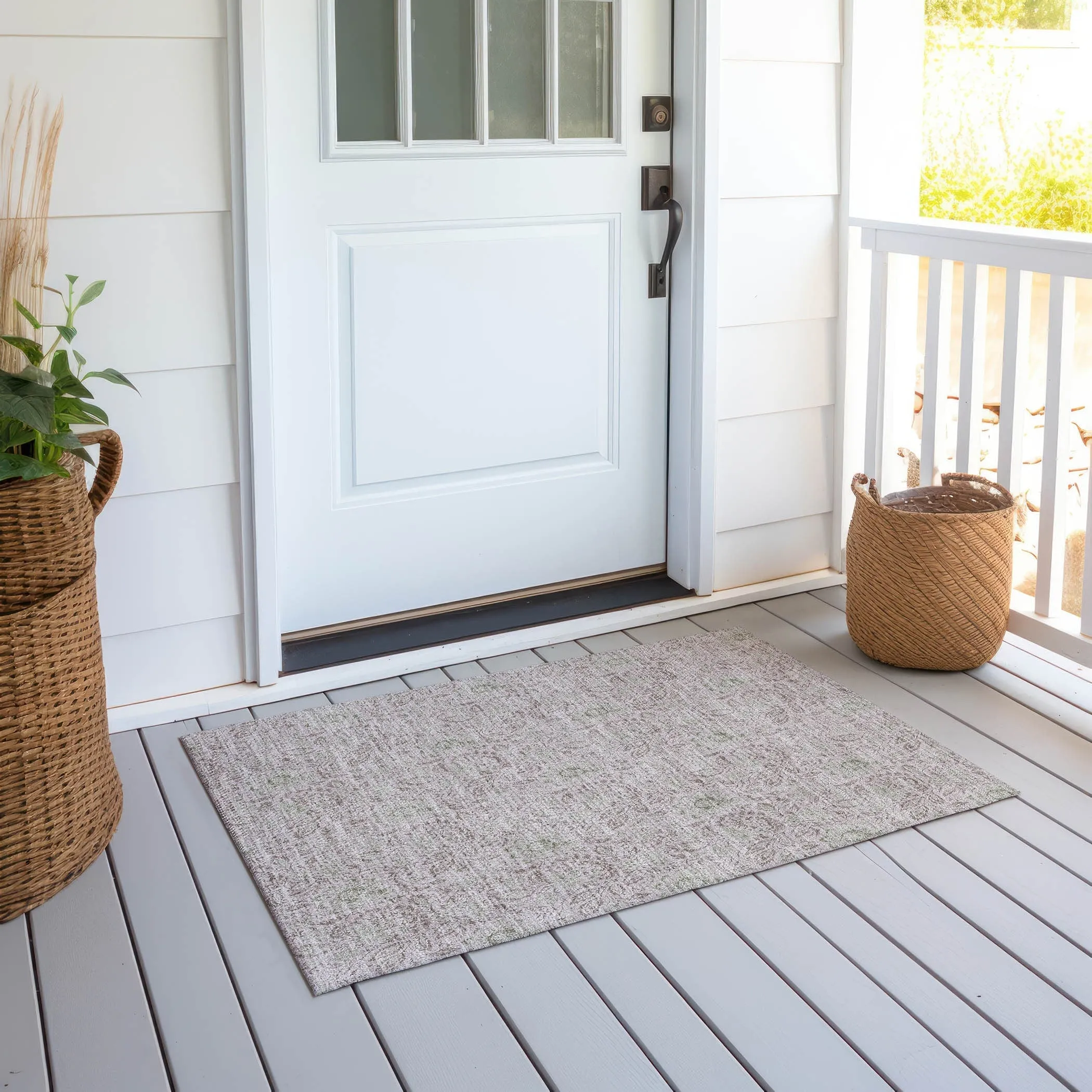 Machine Washable Indoor/ Outdoor Chantille Farmhouse Floral Rug